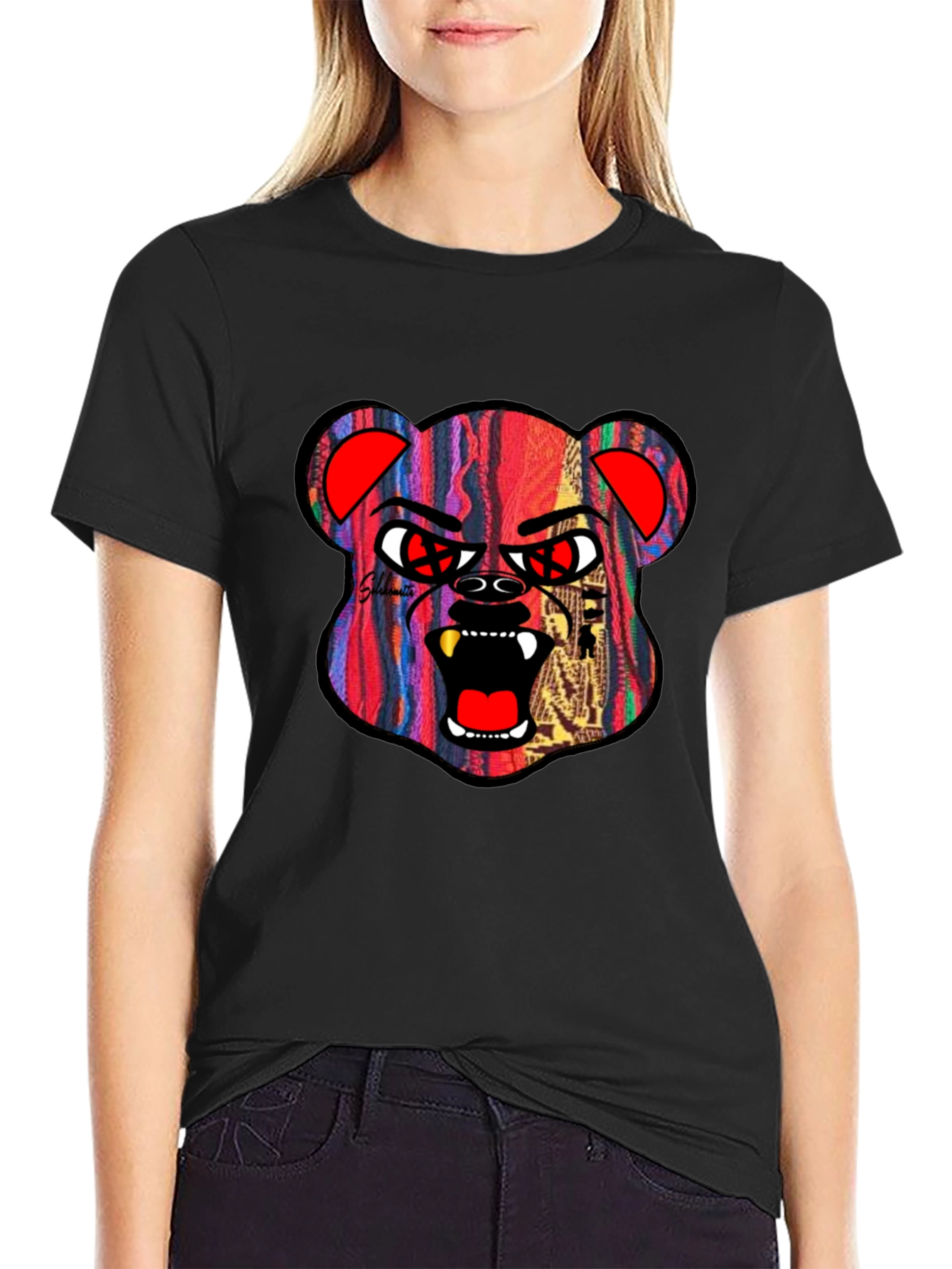 Edgy Bear Graphic Tee - Streetwear Style