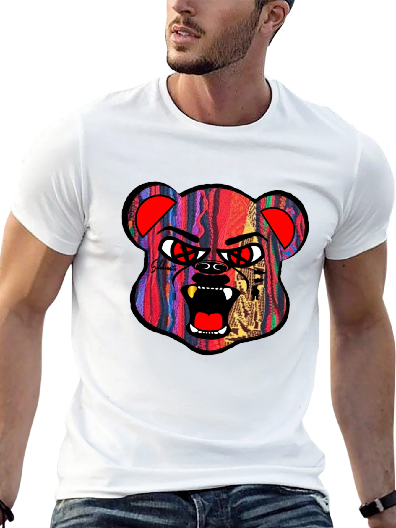 Edgy Bear Graphic Tee - Streetwear Style