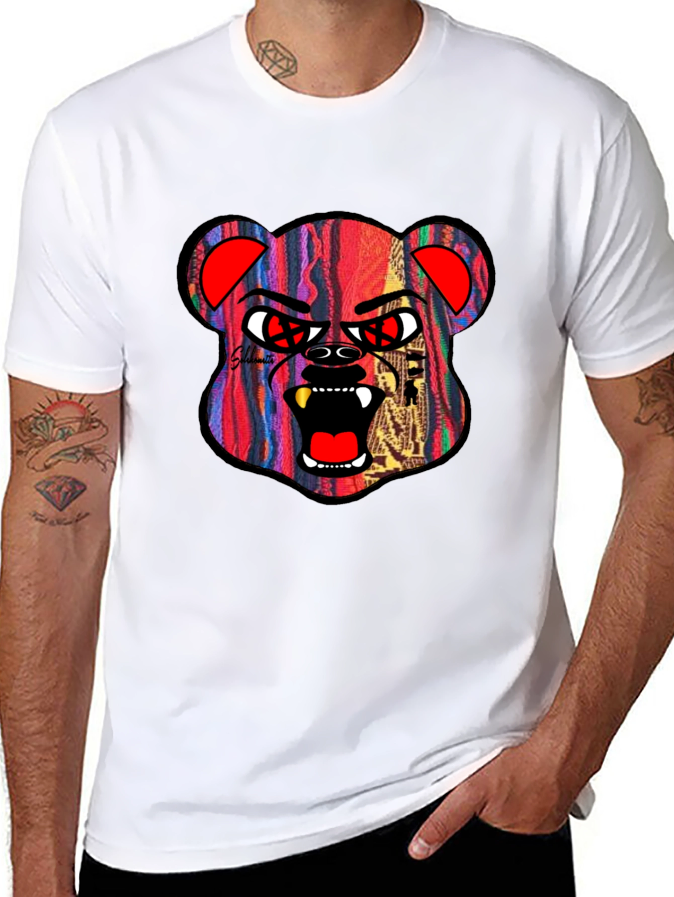 Edgy Bear Graphic Tee - Streetwear Style