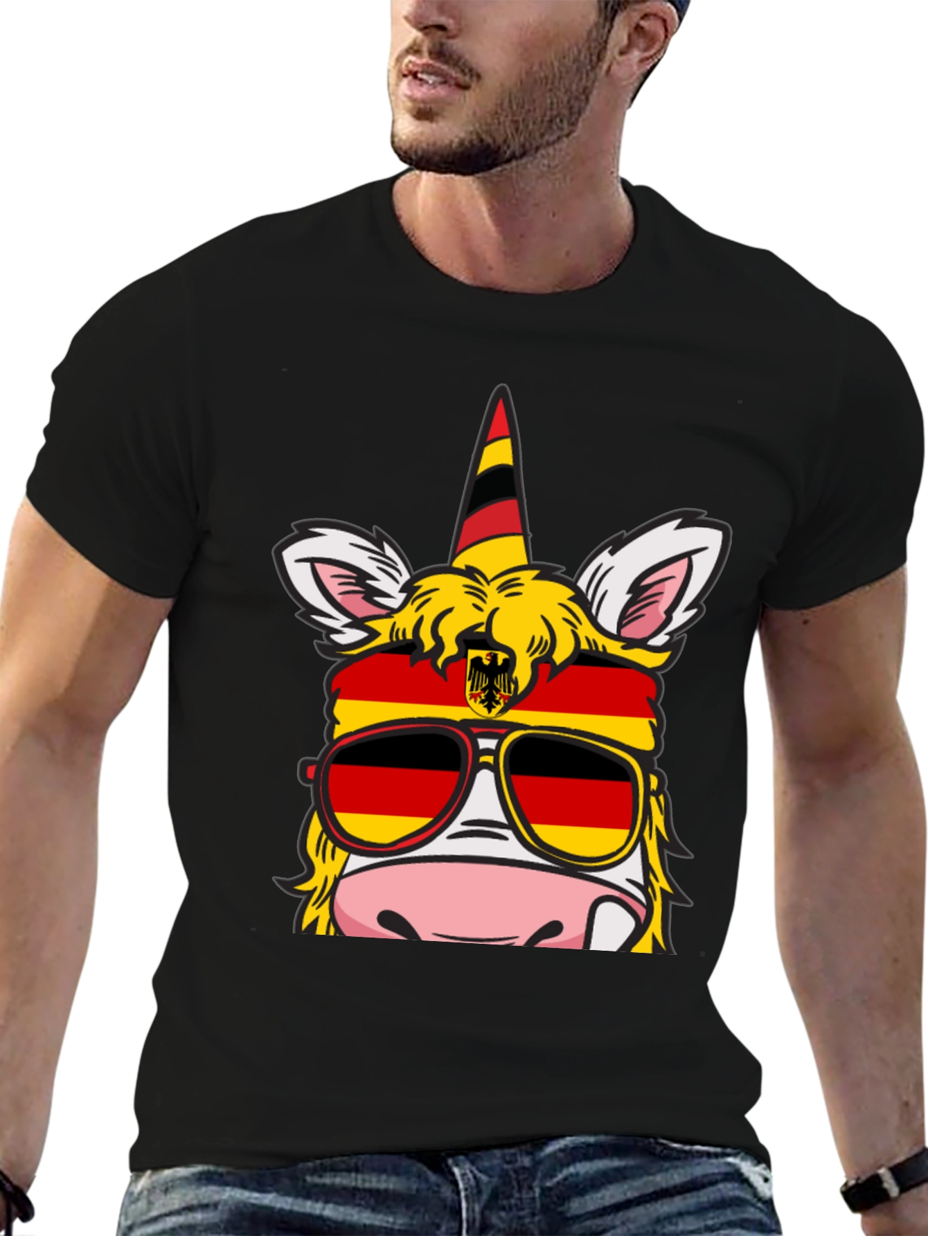 German Pride Unicorn T-Shirt - Black