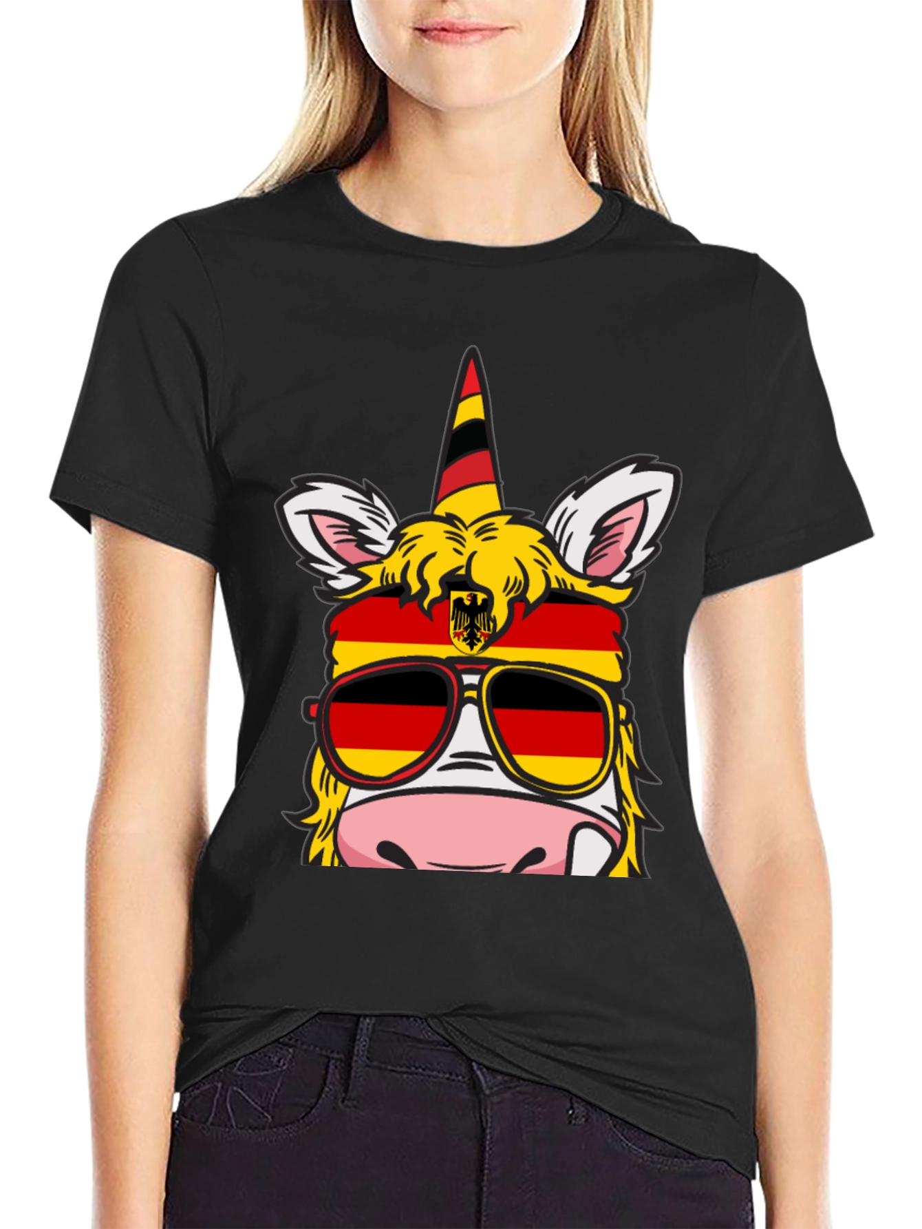 German Pride Unicorn T-Shirt - Black