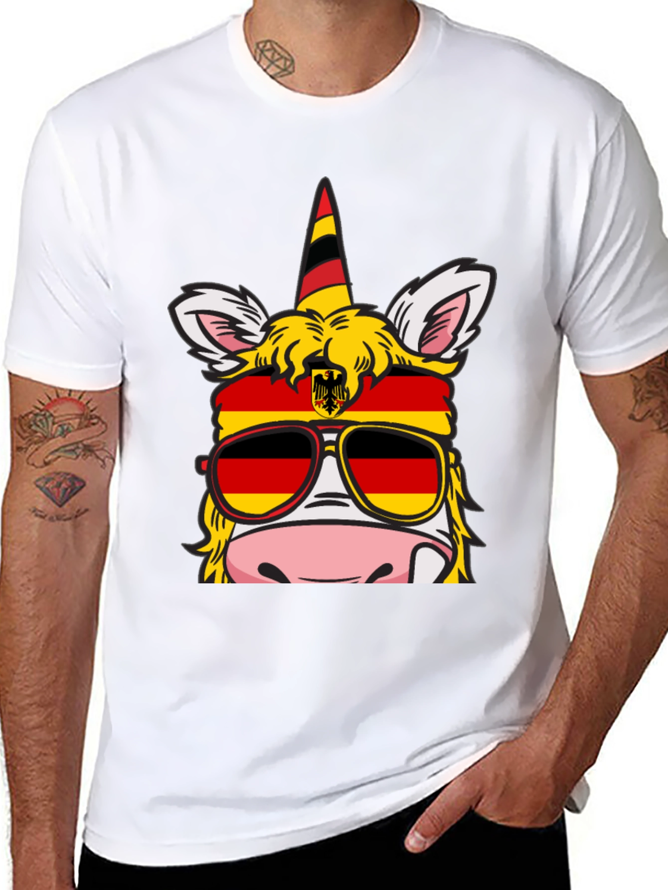 German Pride Unicorn T-Shirt - Black