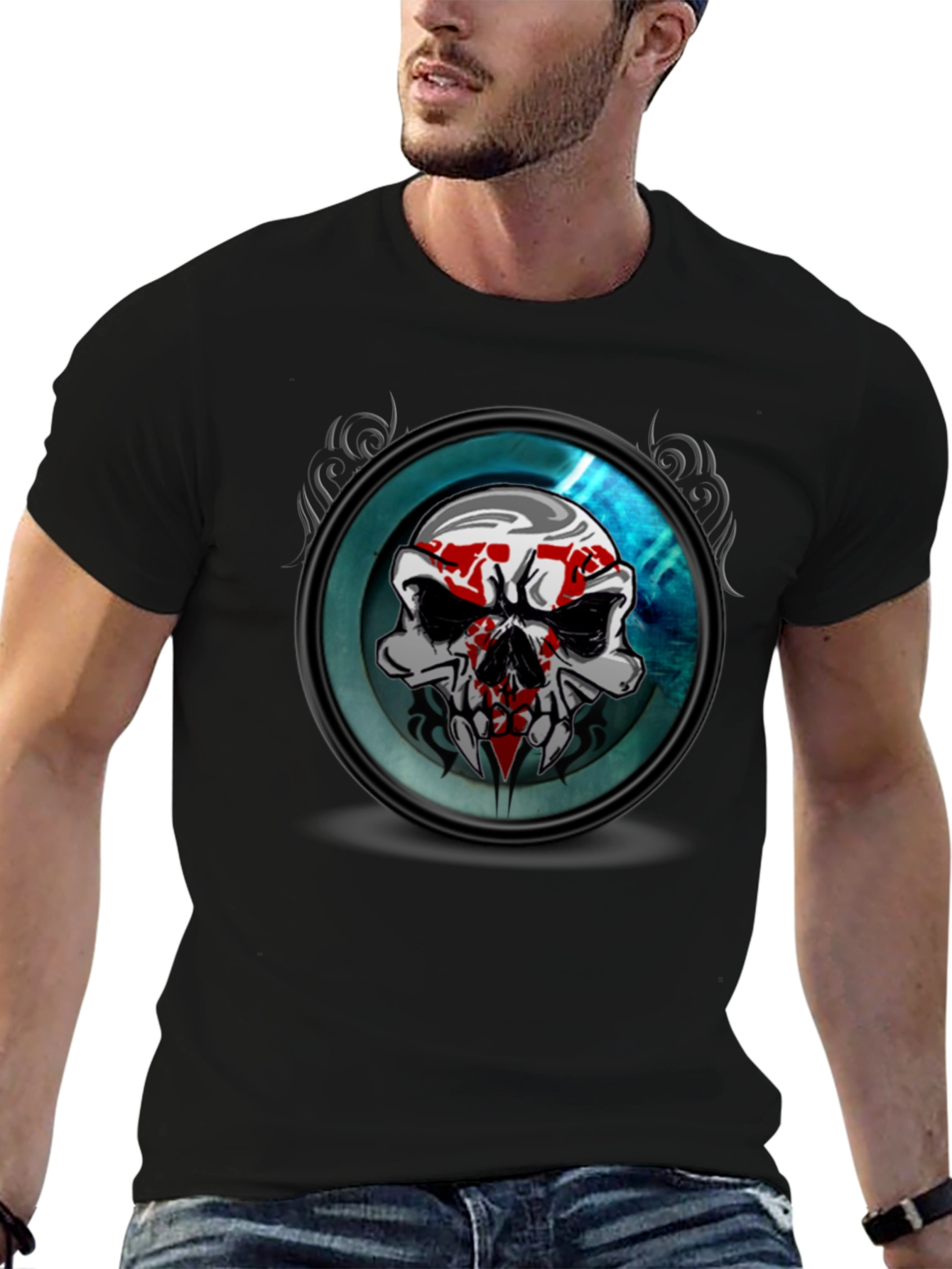 Skull Graphic Print T-Shirt