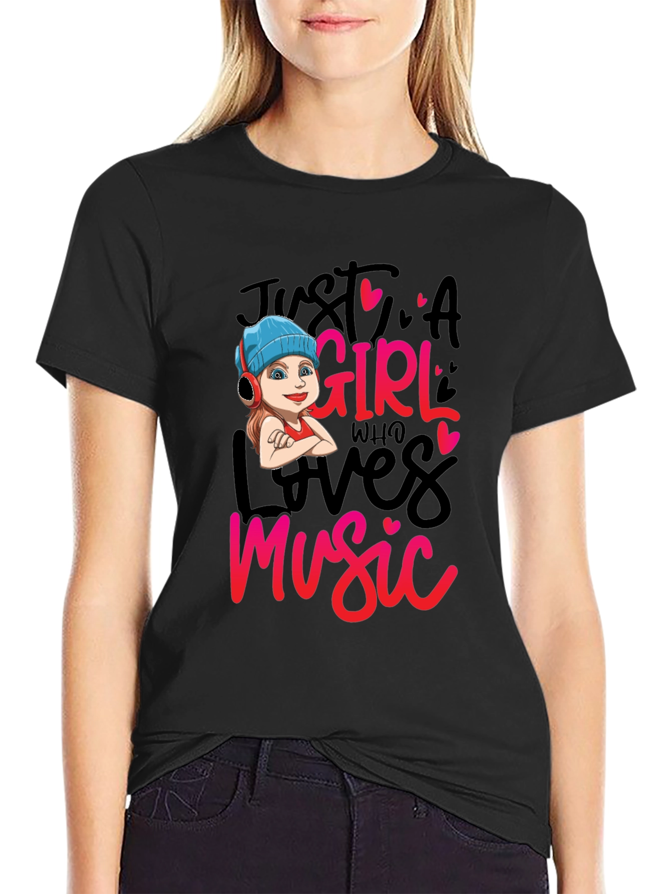 Just A Girl Who Loves Music Graphic Tee