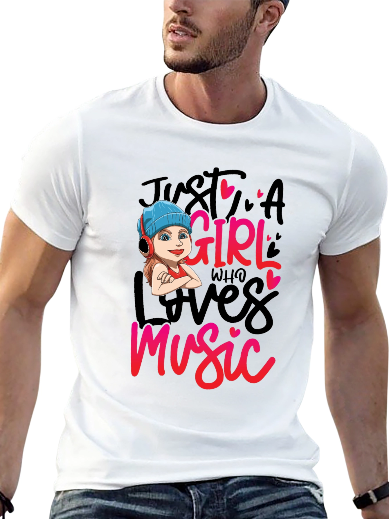Just A Girl Who Loves Music Graphic Tee
