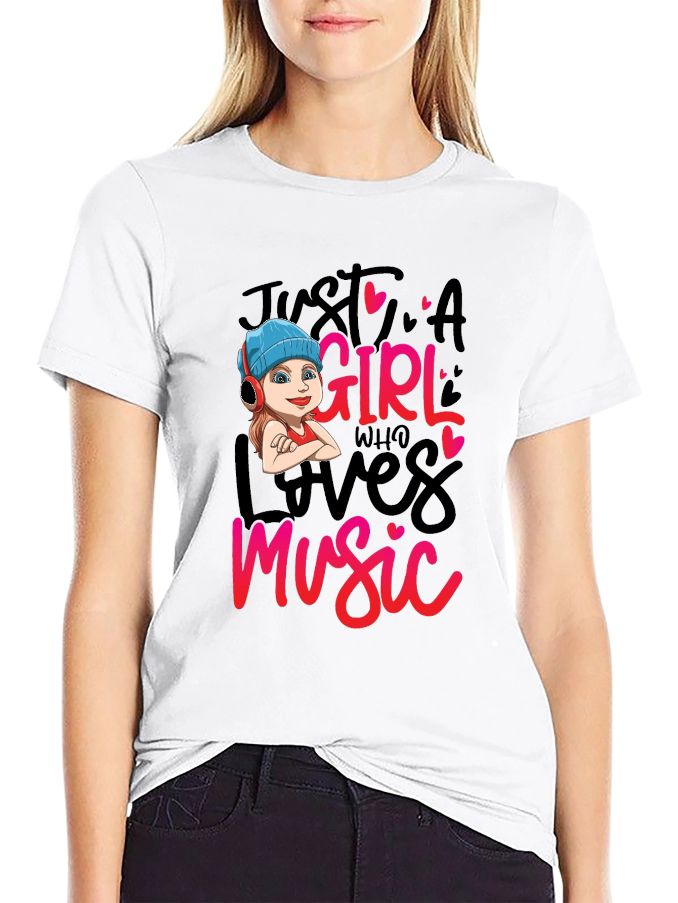 Just A Girl Who Loves Music Graphic Tee