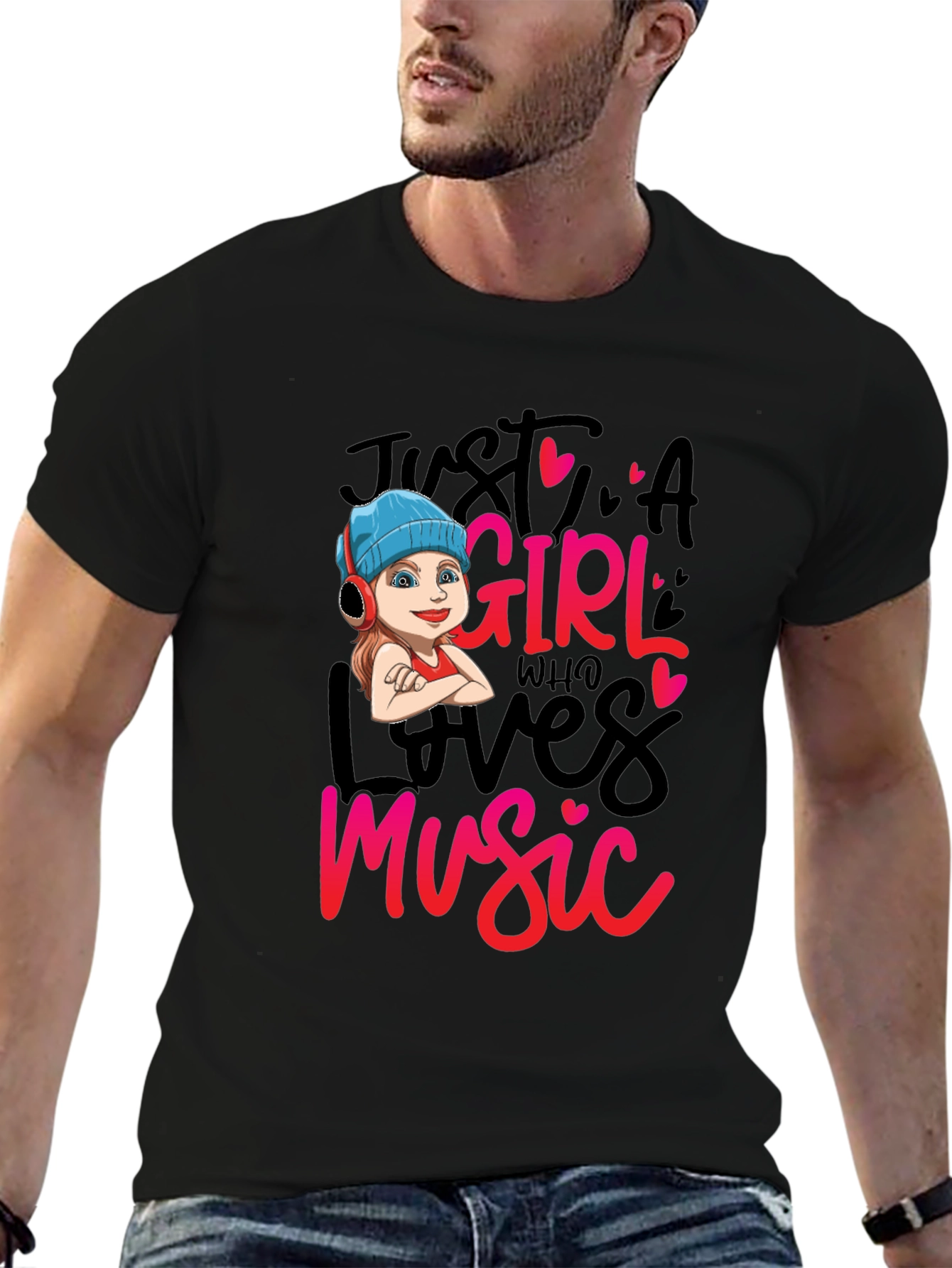Just A Girl Who Loves Music Graphic Tee