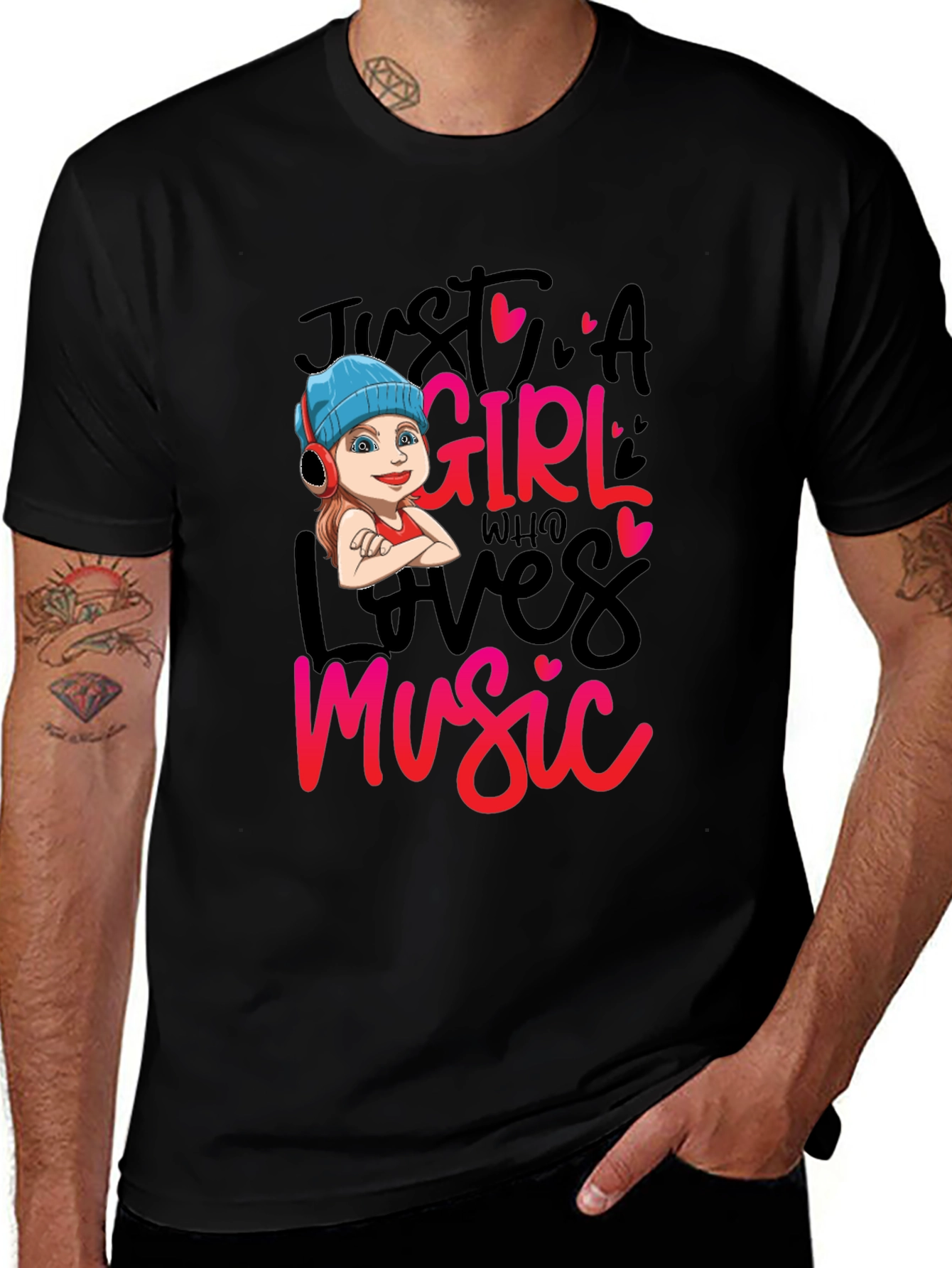 Just A Girl Who Loves Music Graphic Tee
