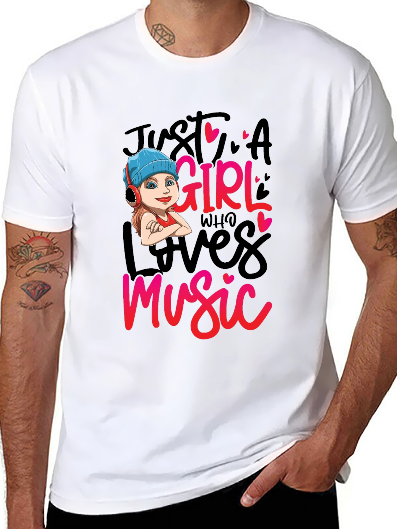 Just A Girl Who Loves Music Graphic Tee