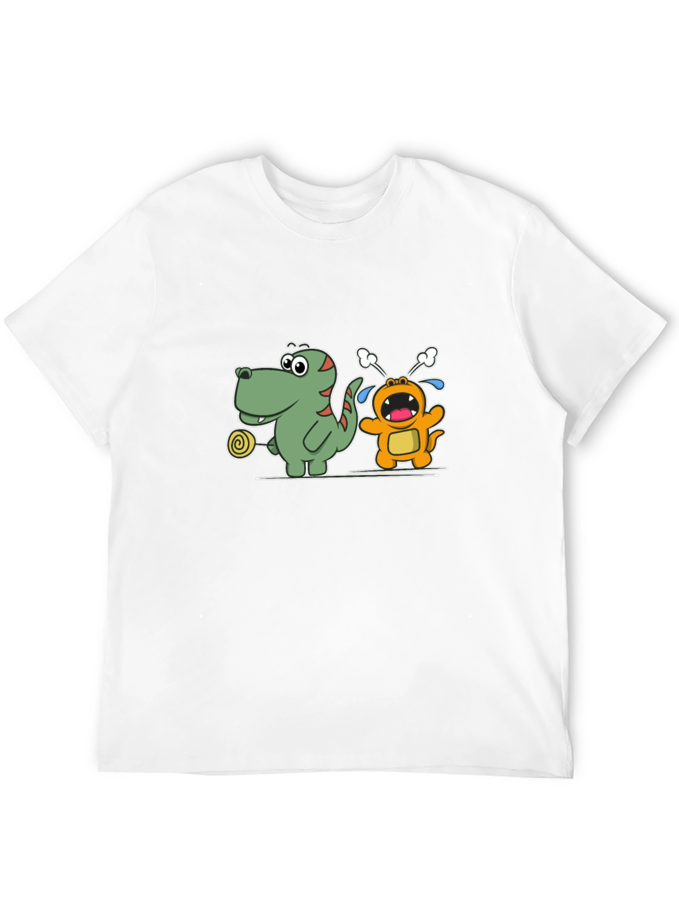 Cartoon Dinosaur & Monster Black T-Shirt
