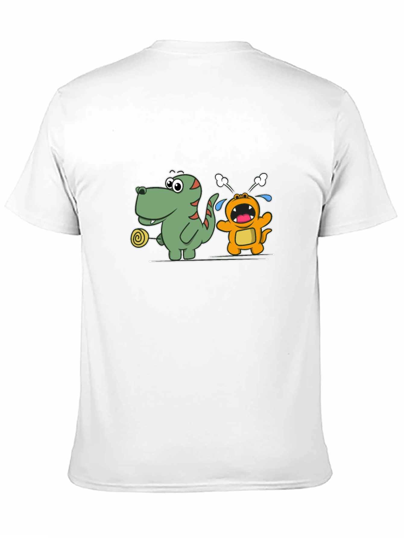 Cartoon Dinosaur & Monster Black T-Shirt