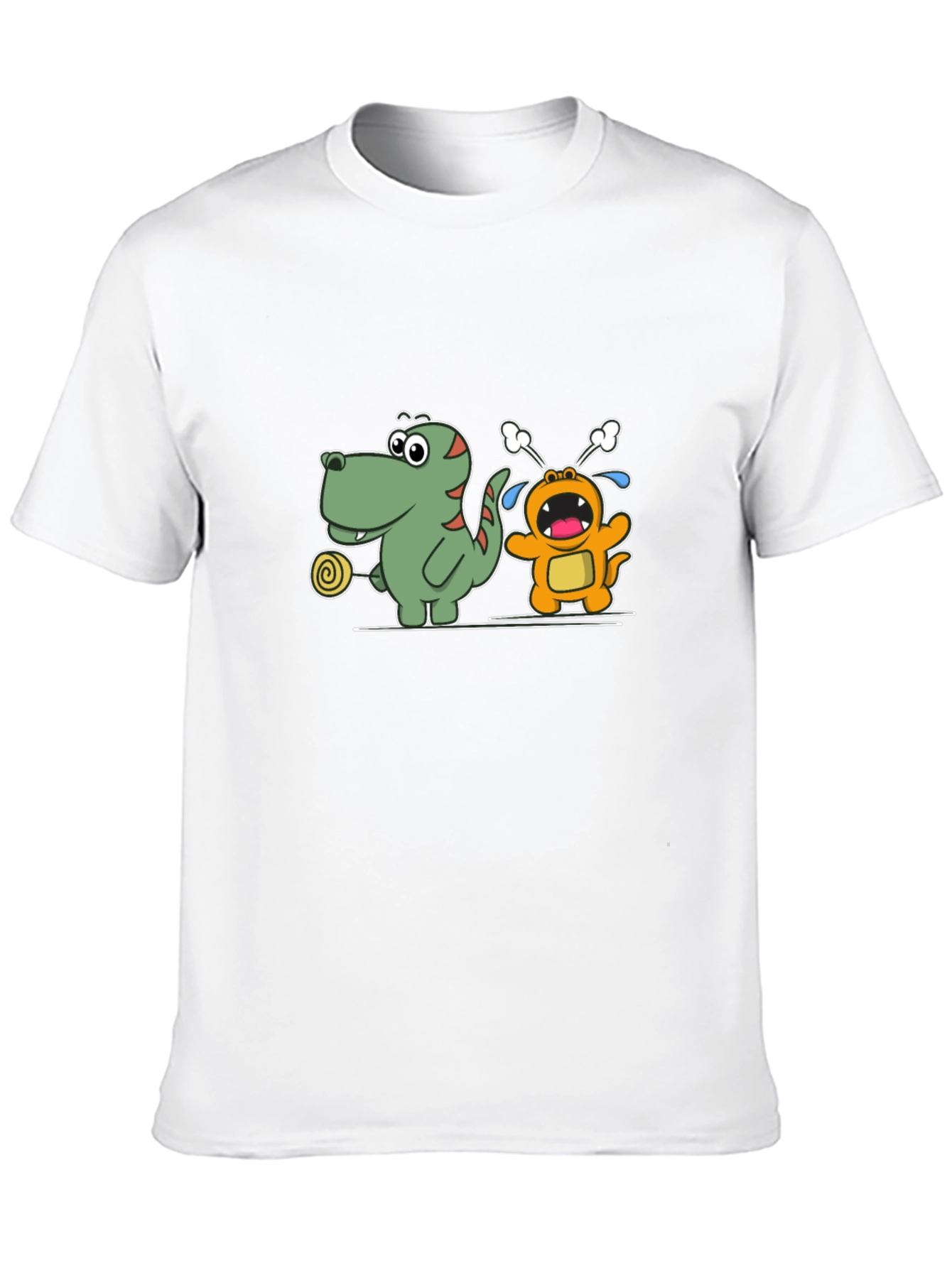 Cartoon Dinosaur & Monster Black T-Shirt