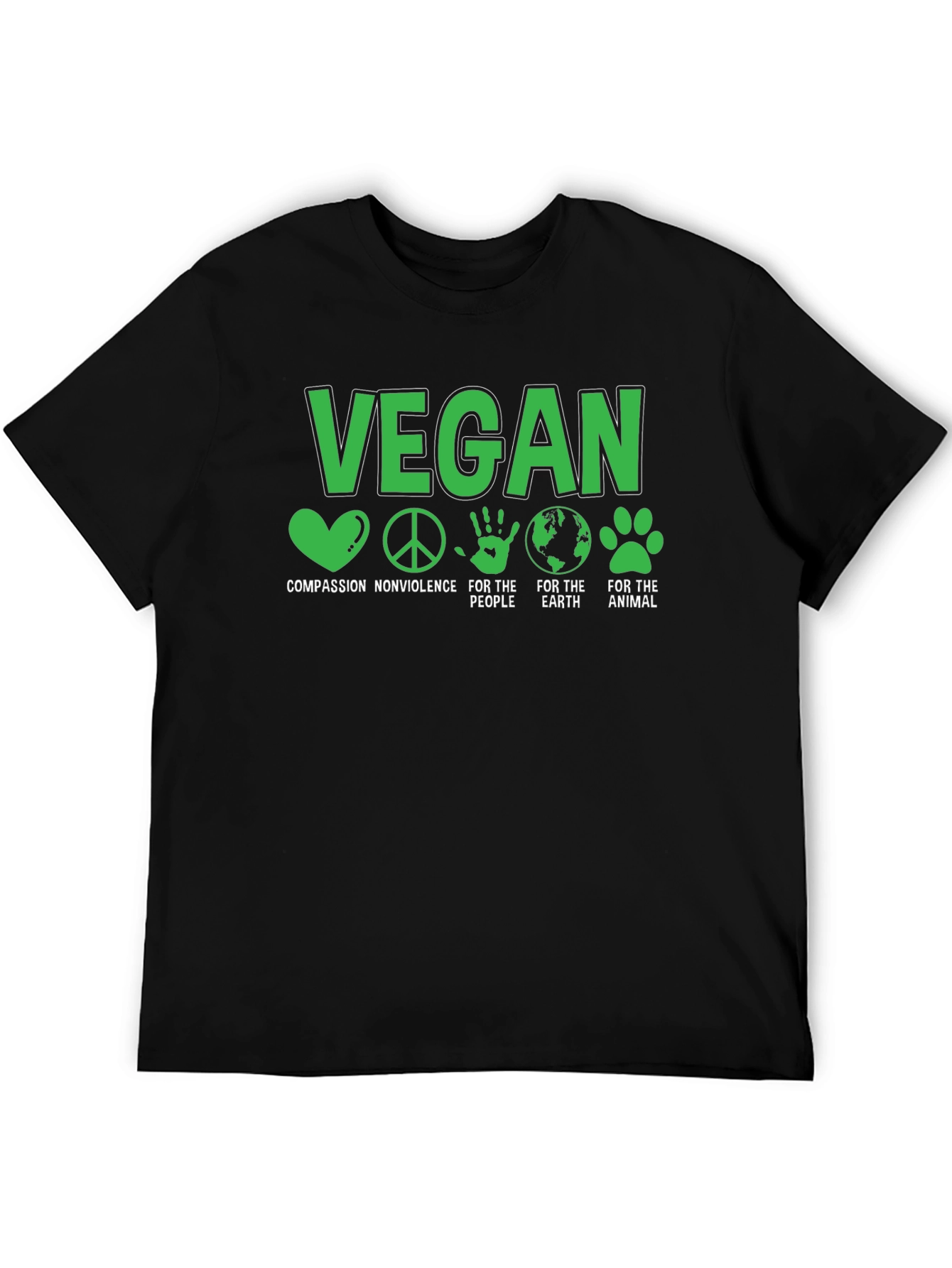 Vegan T-Shirt - Compassion Nonviolence Earth Animals