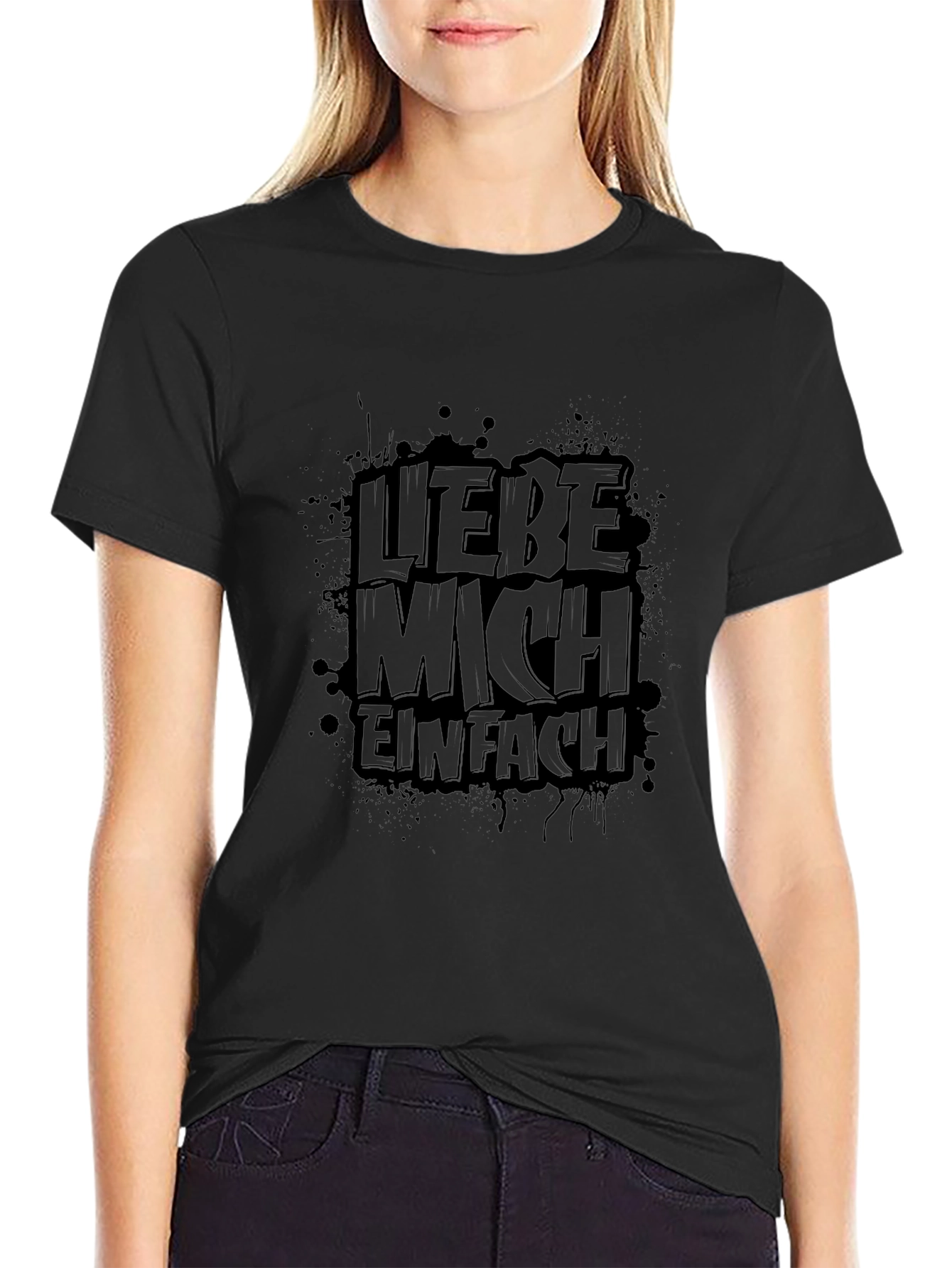 Liebe Mich Einfach Black Graphic Tee