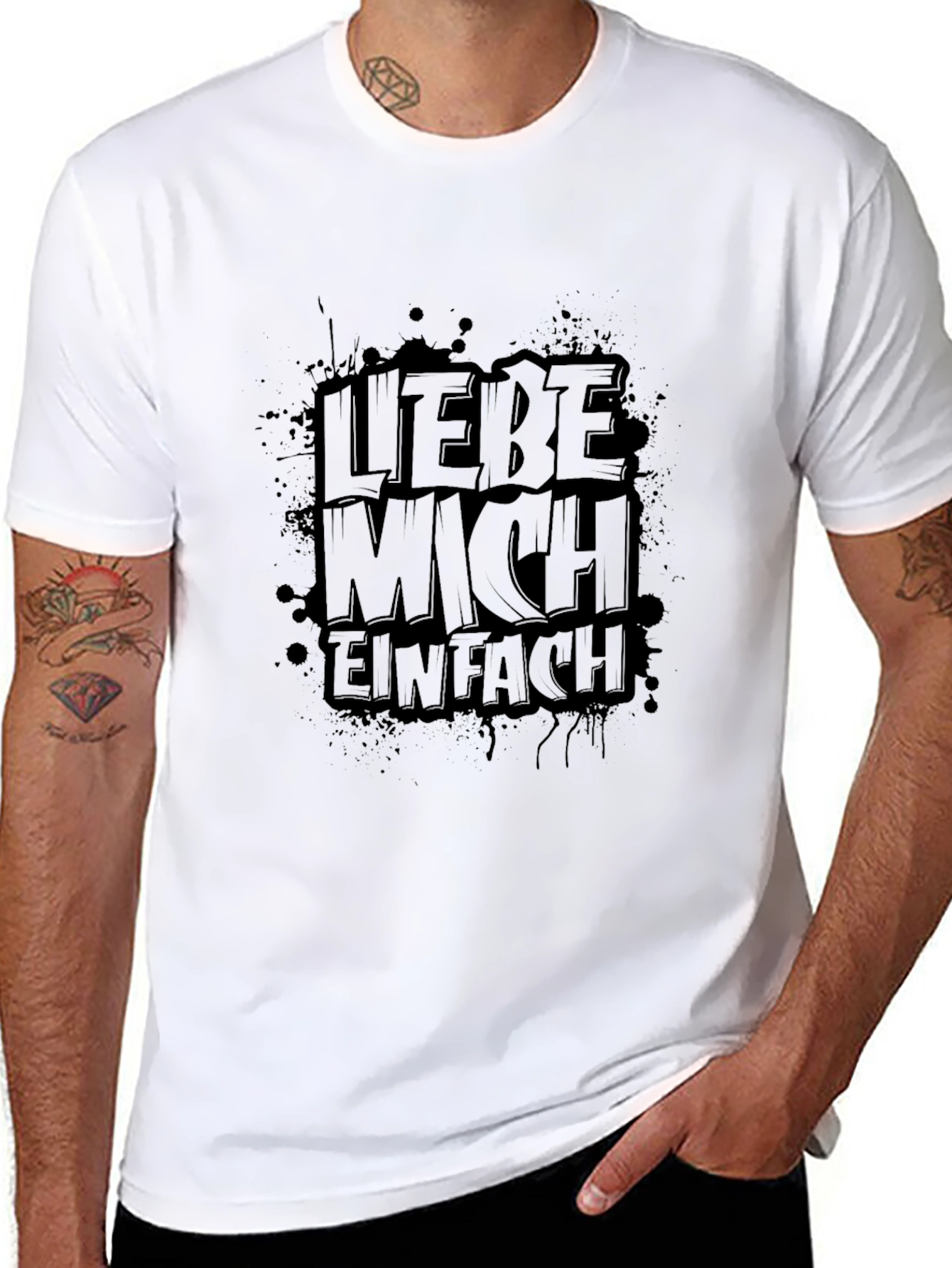 Liebe Mich Einfach Black Graphic Tee