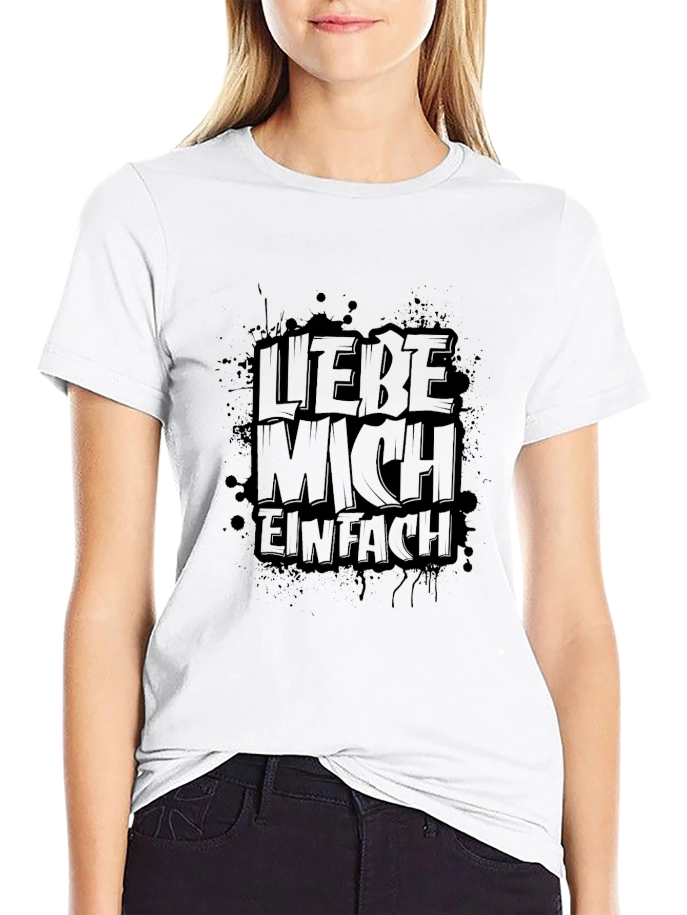 Liebe Mich Einfach Black Graphic Tee