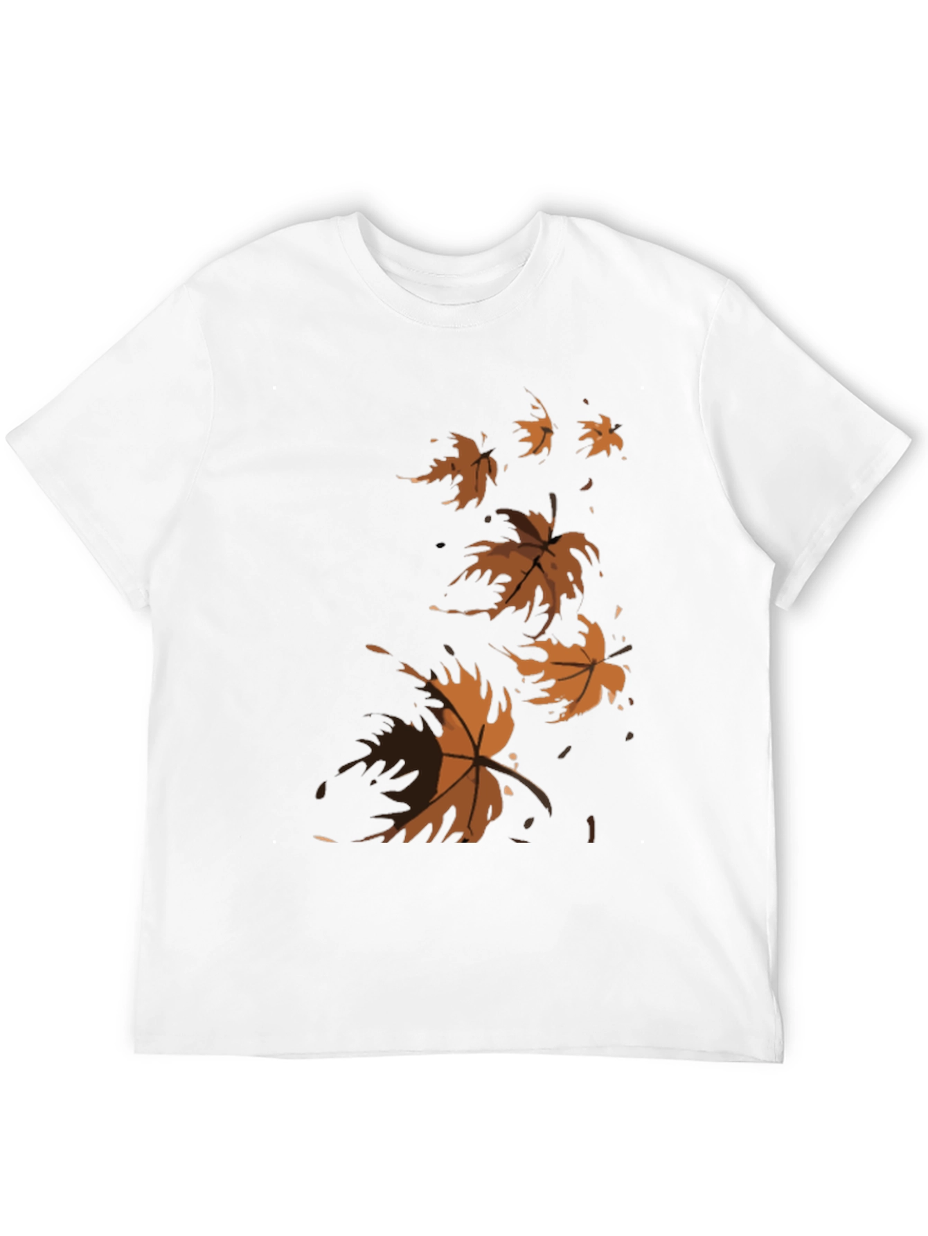 Autumn Leaves Graphic Tee - Black Casual T-Shirt