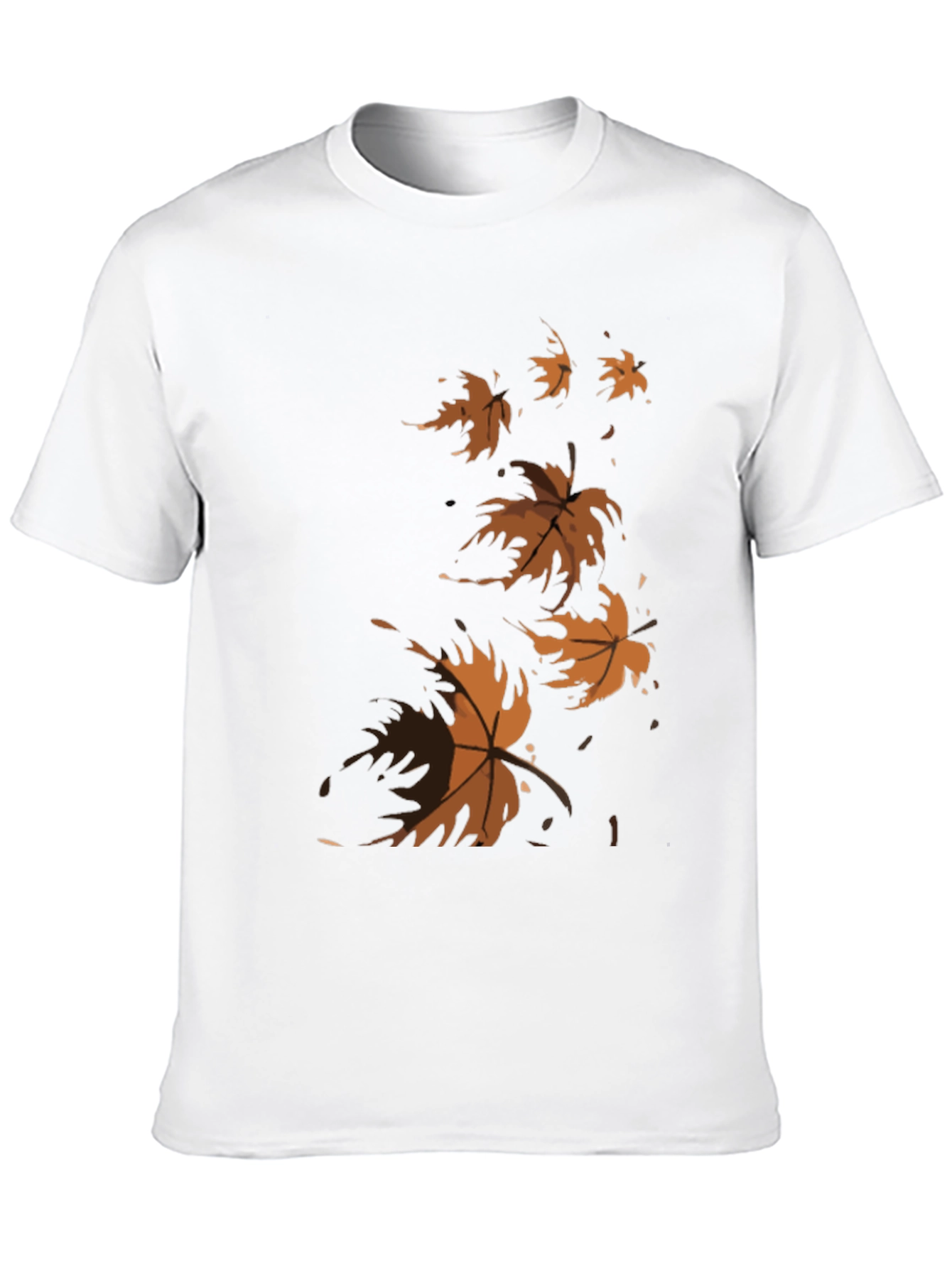 Autumn Leaves Graphic Tee - Black Casual T-Shirt