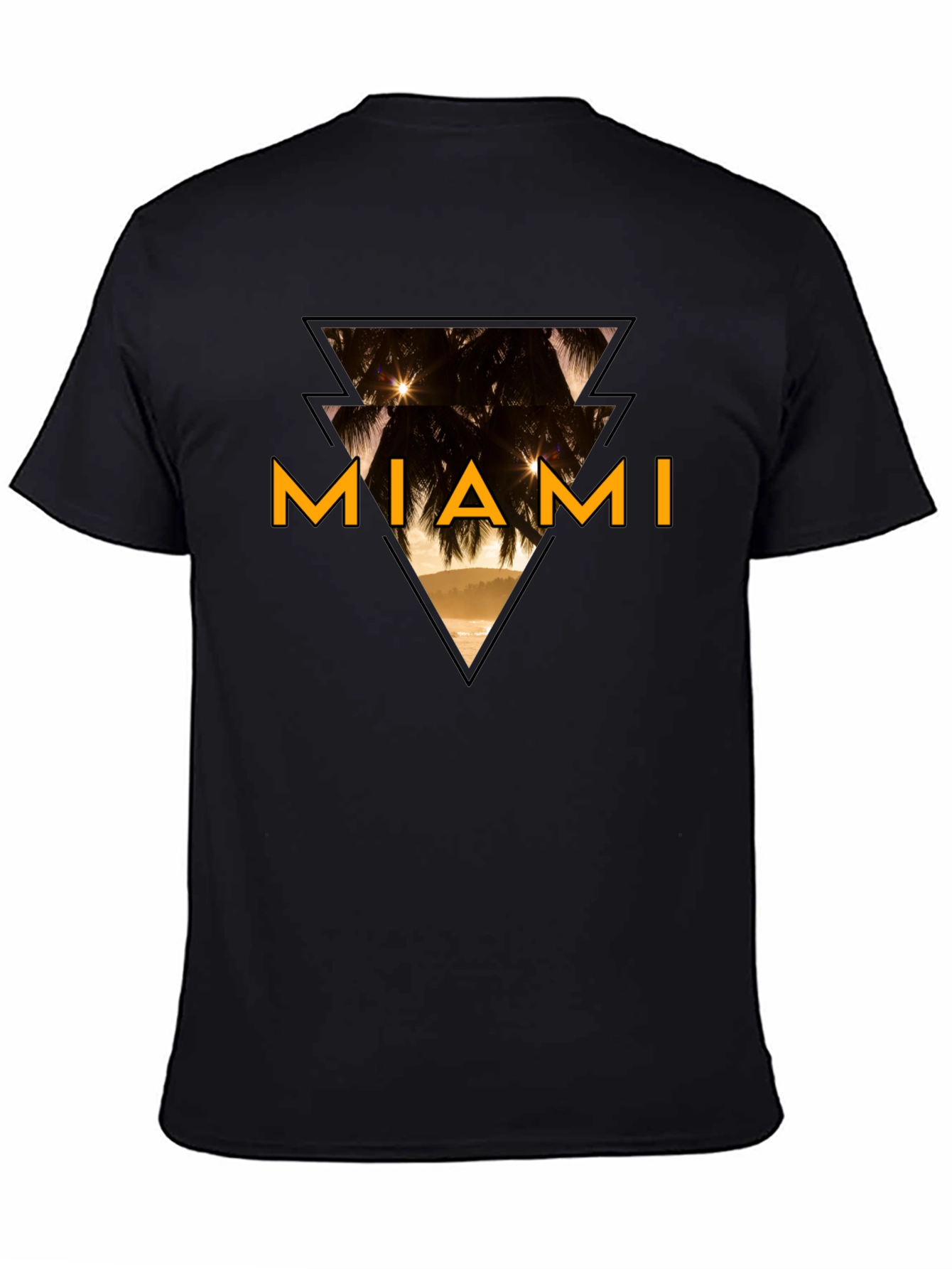 Miami Graphic Tee - Black Cotton T-Shirt