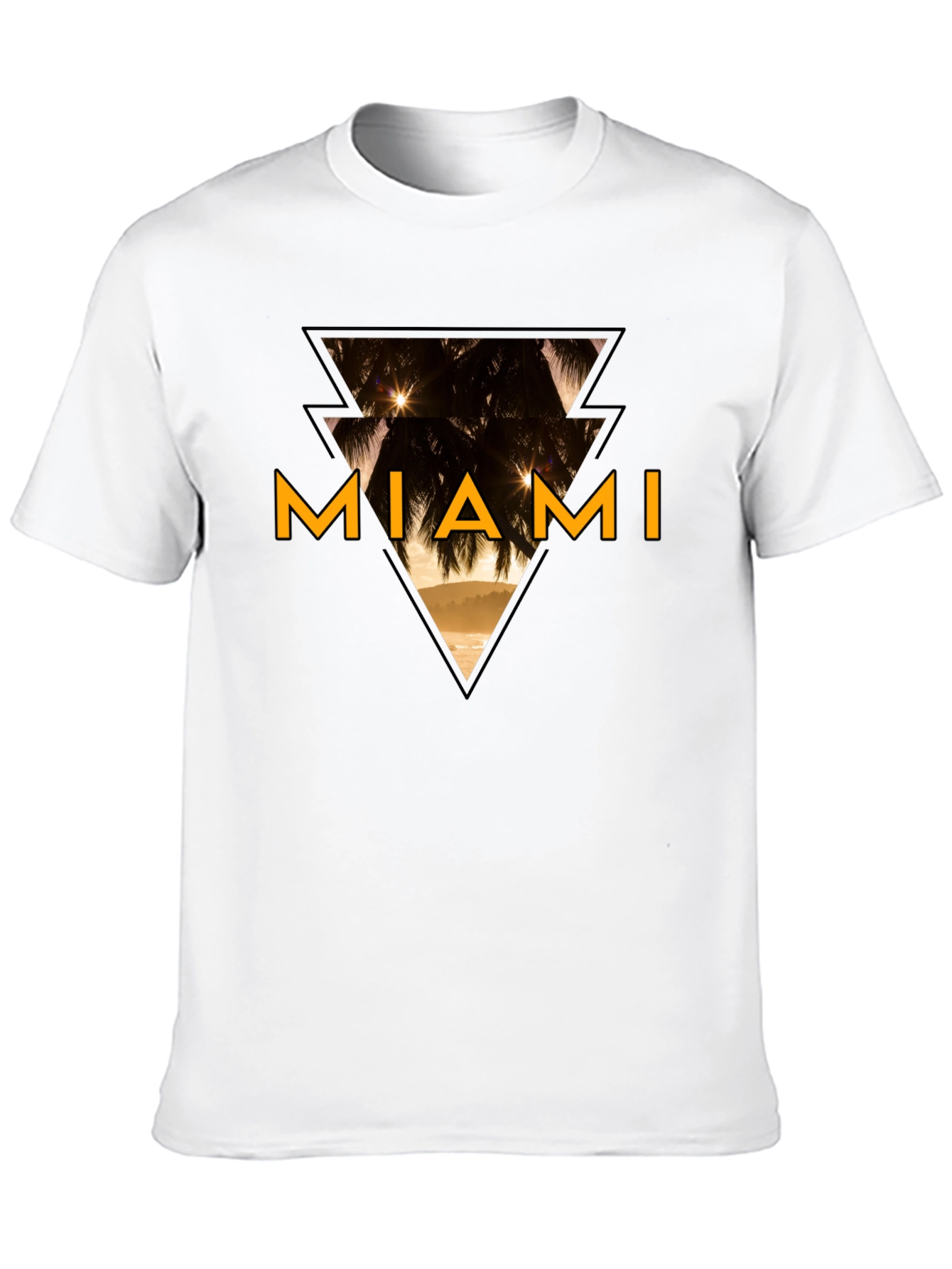 Miami Graphic Tee - Black Cotton T-Shirt