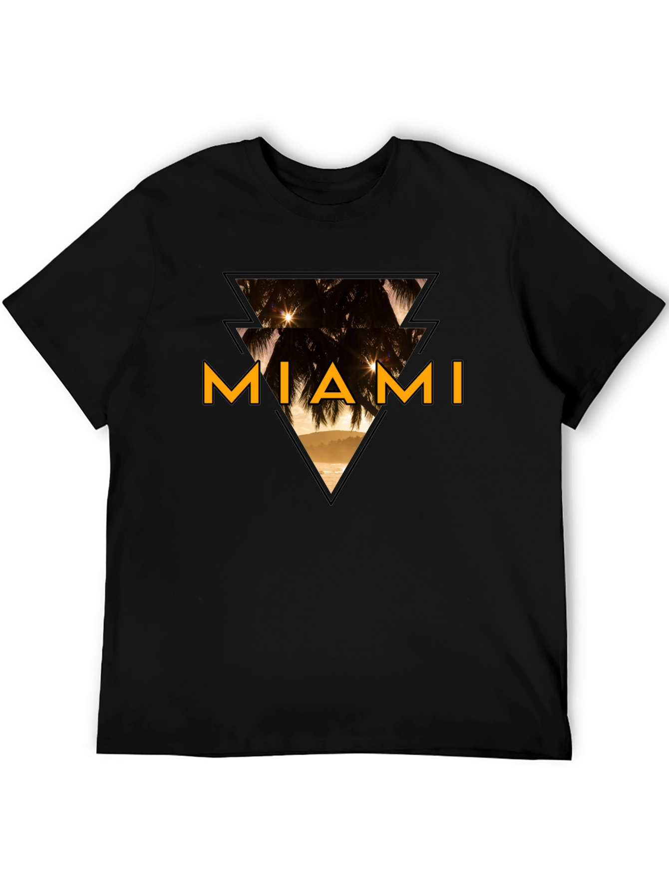 Miami Graphic Tee - Black Cotton T-Shirt
