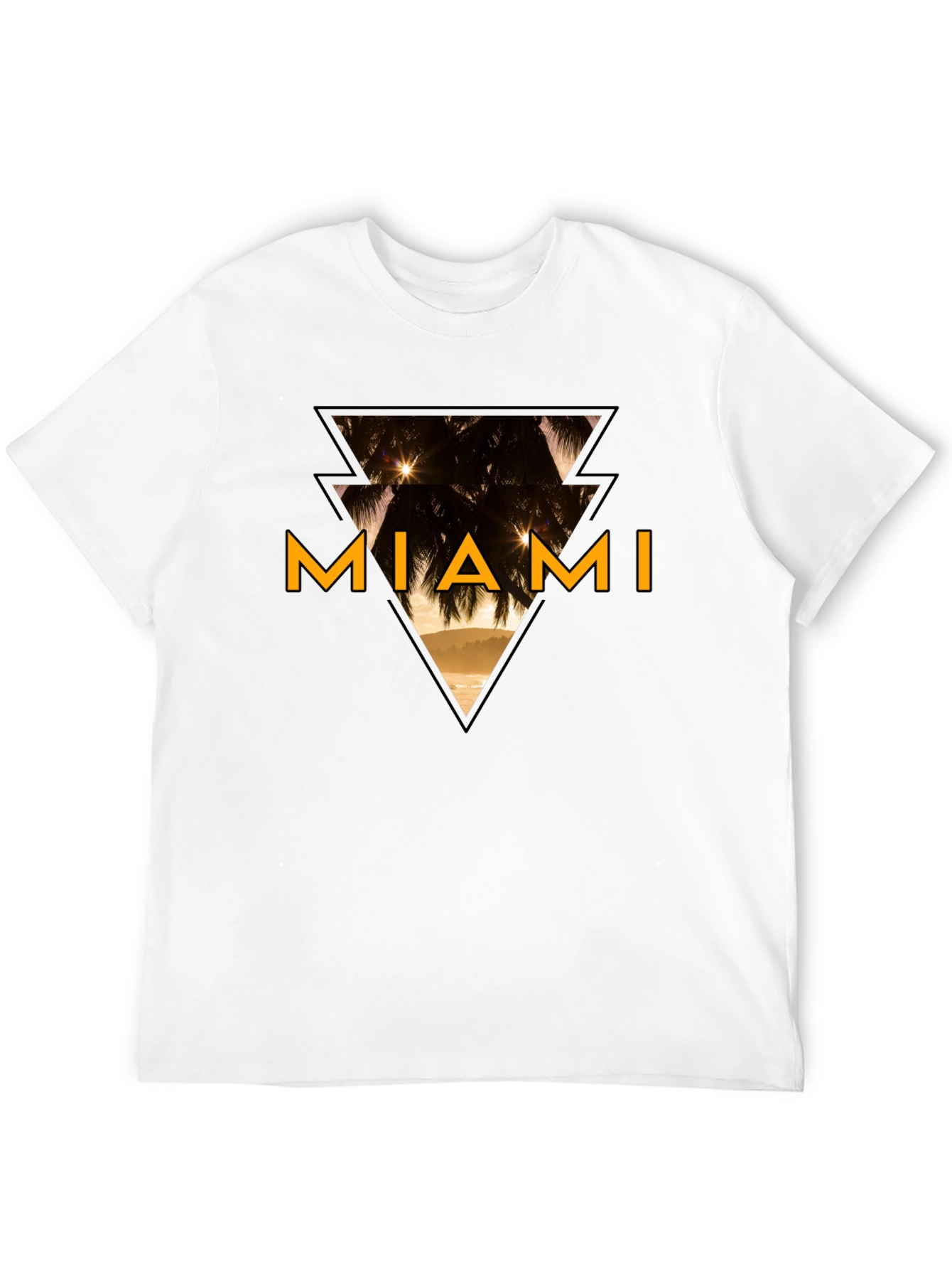 Miami Graphic Tee - Black Cotton T-Shirt