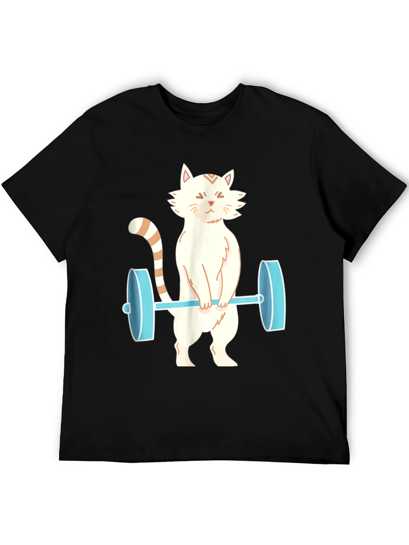 Cat Lifting Weights T-Shirt - Funny Workout Tee