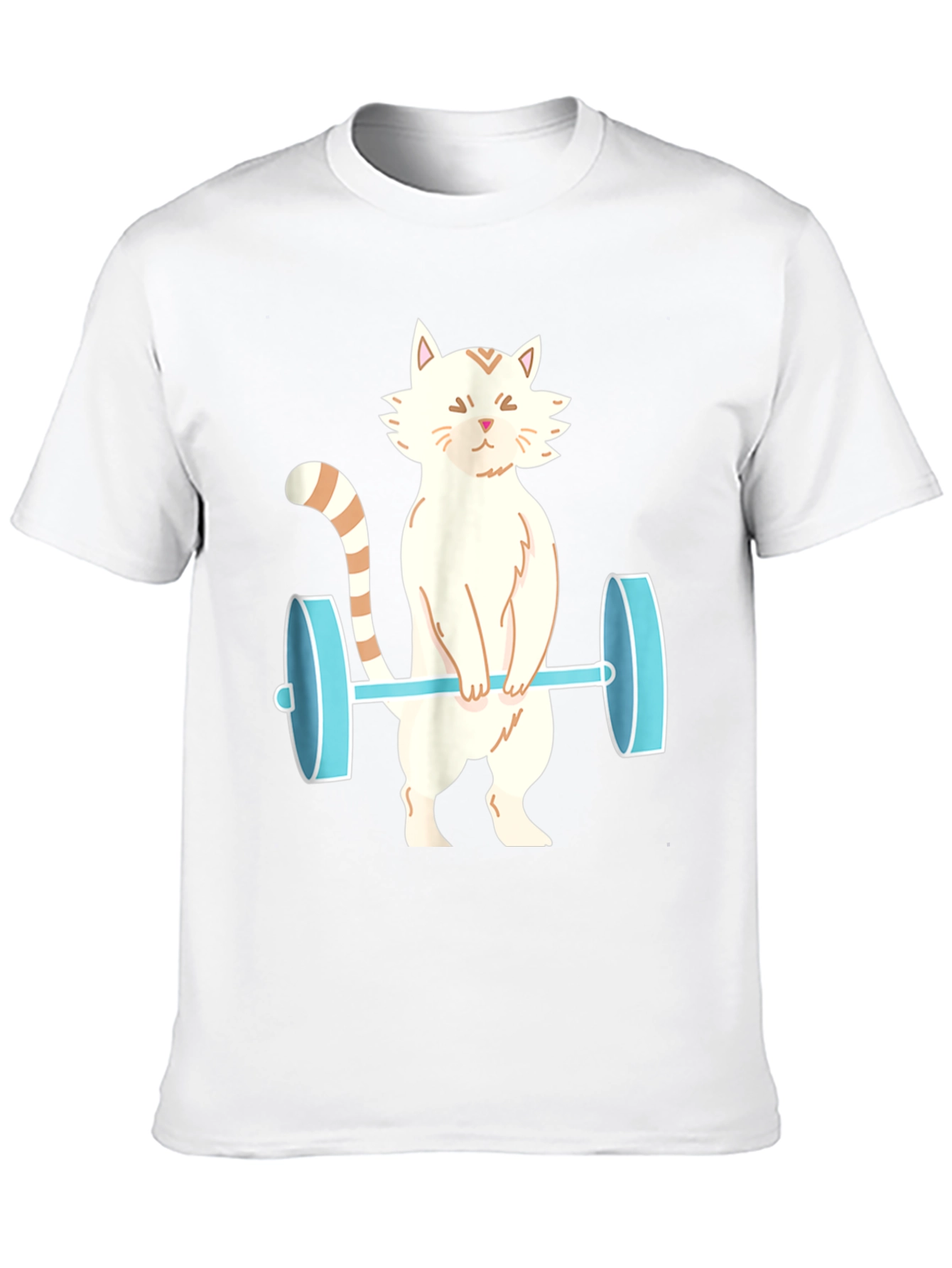 Cat Lifting Weights T-Shirt - Funny Workout Tee