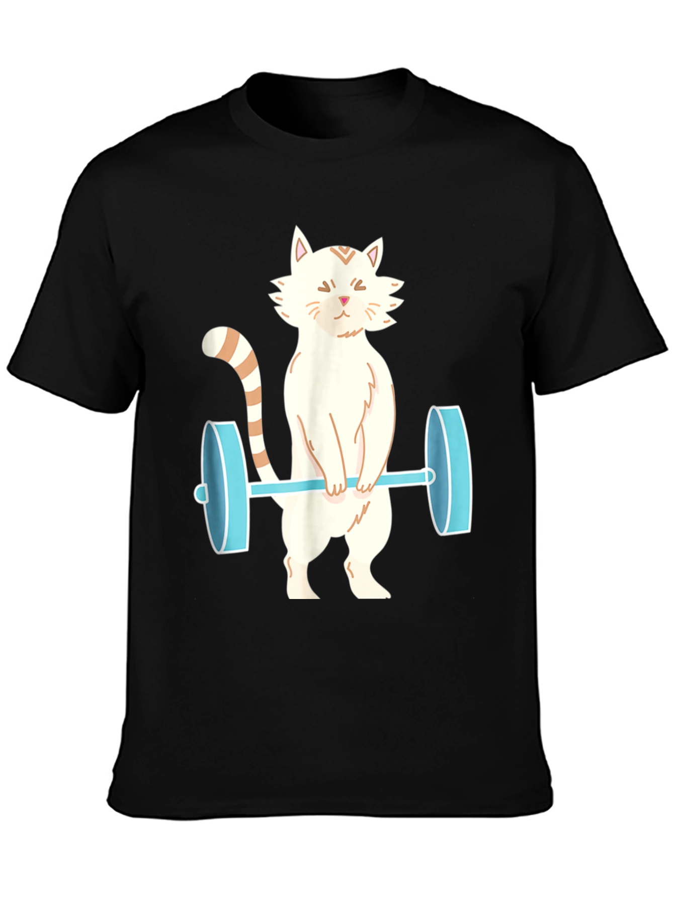 Cat Lifting Weights T-Shirt - Funny Workout Tee