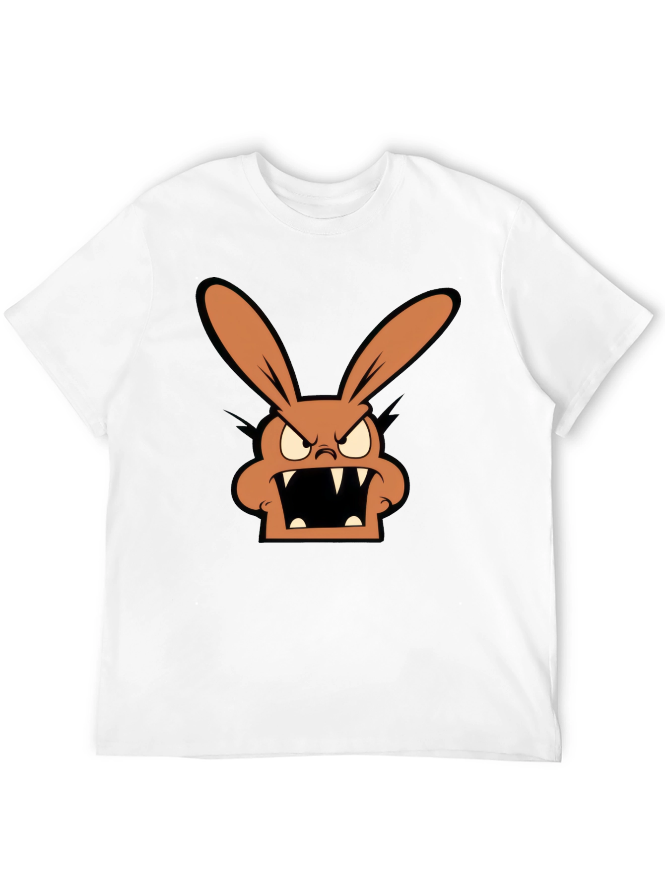 Mens Graphic T-Shirt with Angry Rabbit Design