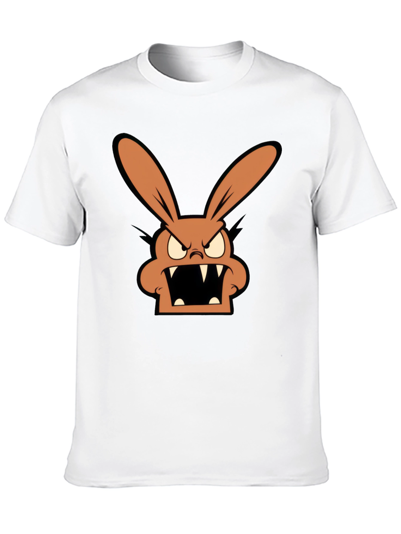 Mens Graphic T-Shirt with Angry Rabbit Design