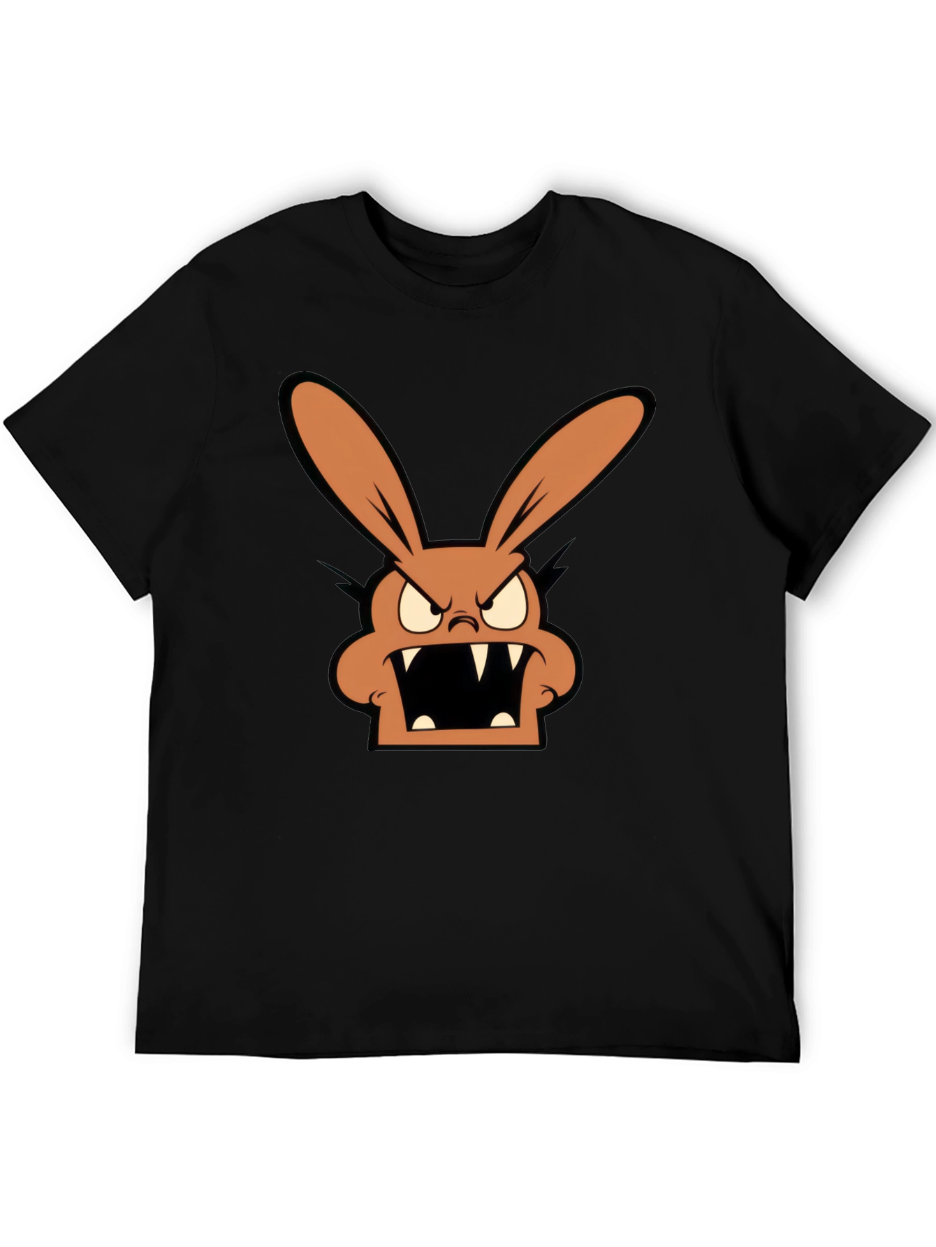 Mens Graphic T-Shirt with Angry Rabbit Design