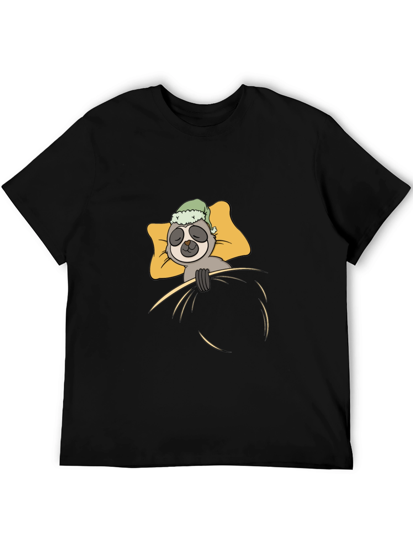 Sloth Sleeping in Bed Graphic T-Shirt