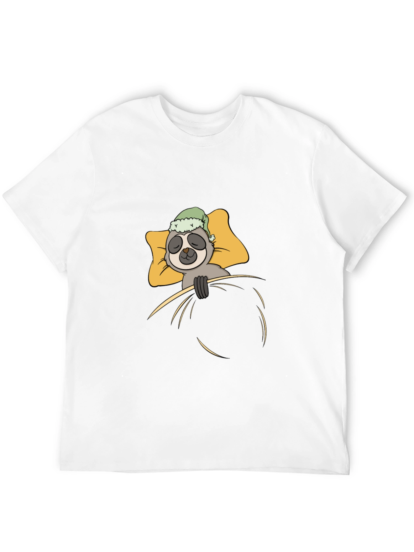 Sloth Sleeping in Bed Graphic T-Shirt