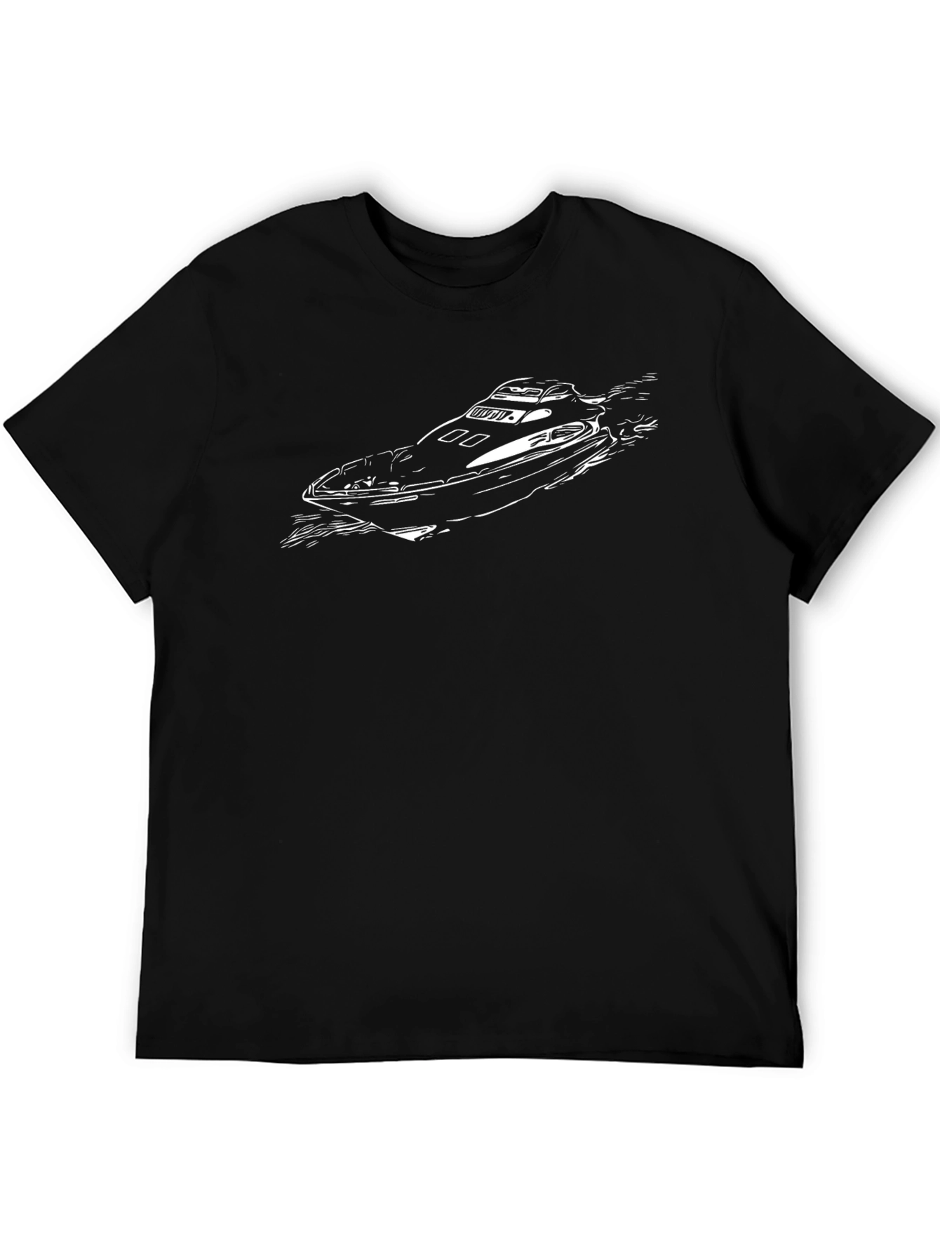 Black Boat Graphic Tee - Stylish Menswear
