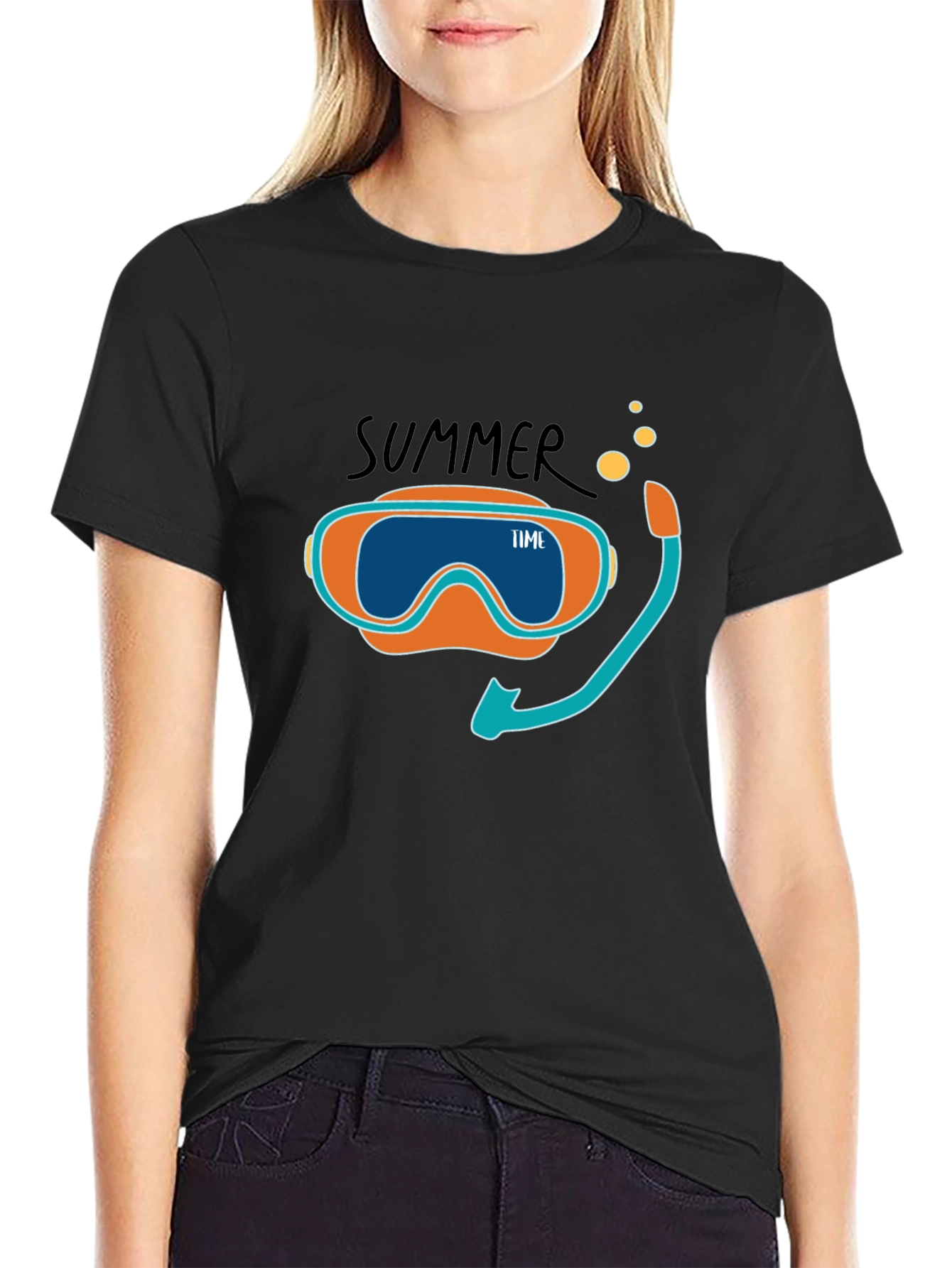 Summer Time Snorkel Graphic Tee - Black