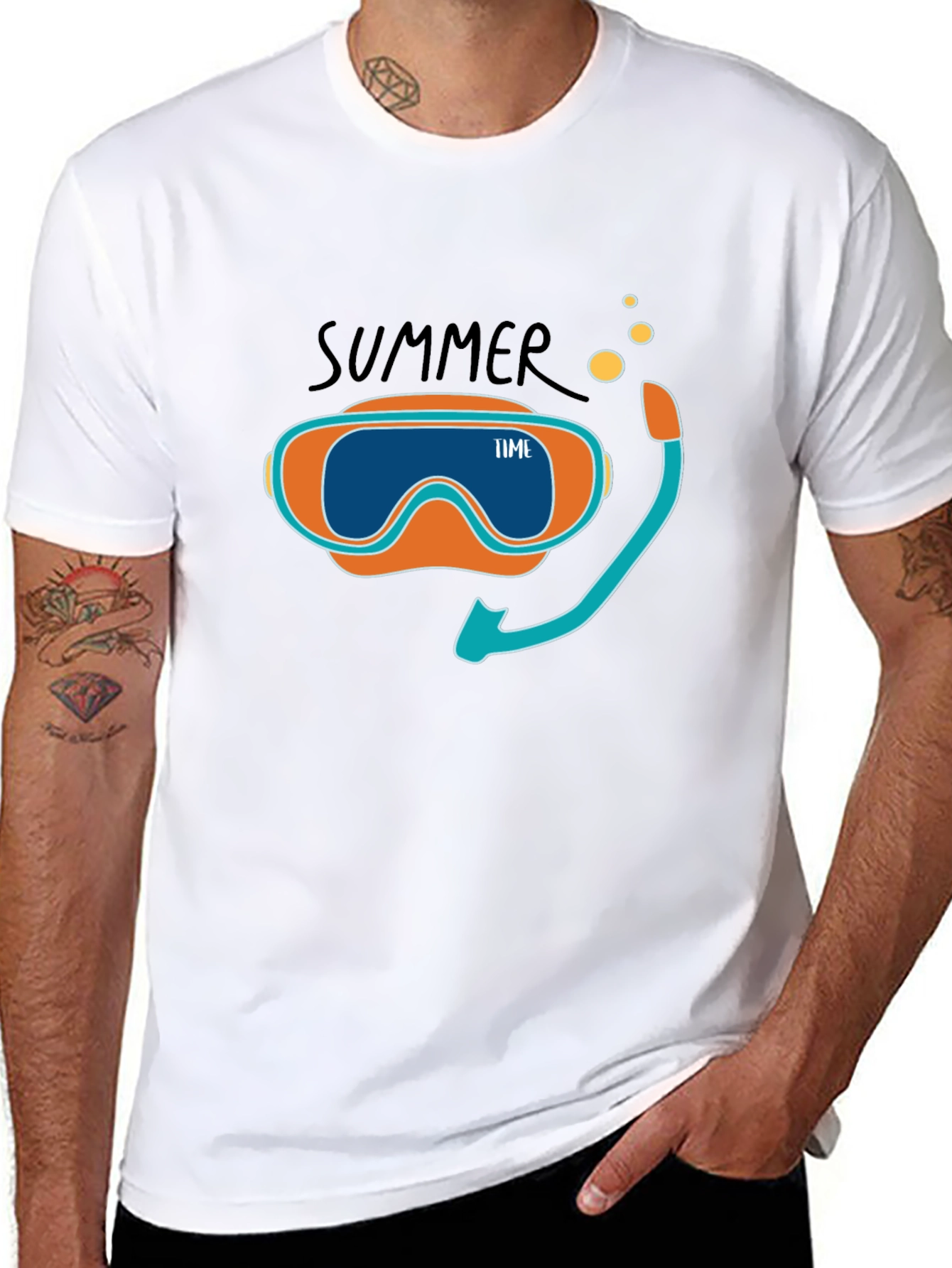 Summer Time Snorkel Graphic Tee - Black