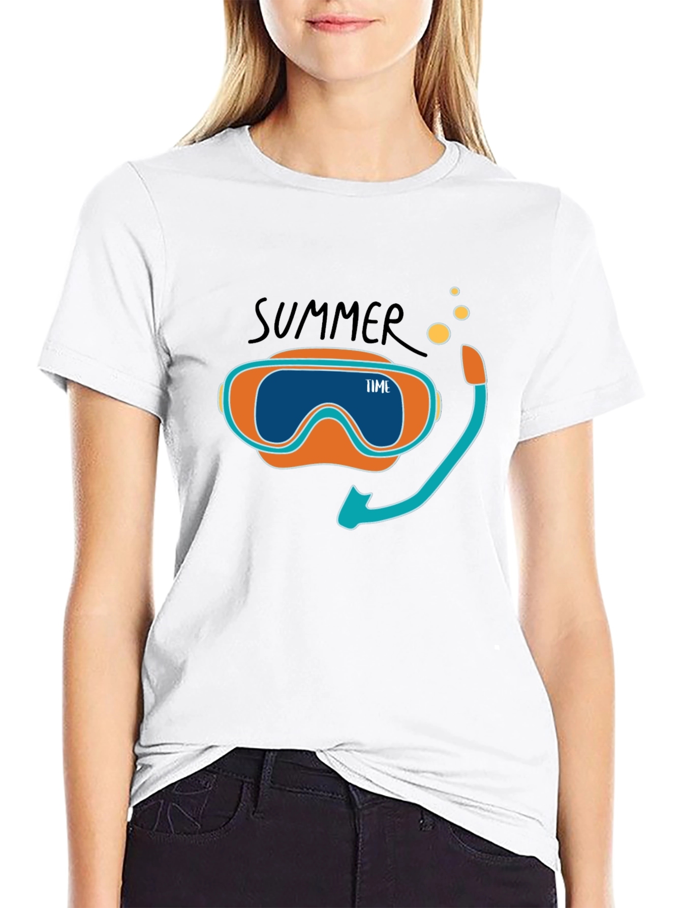 Summer Time Snorkel Graphic Tee - Black