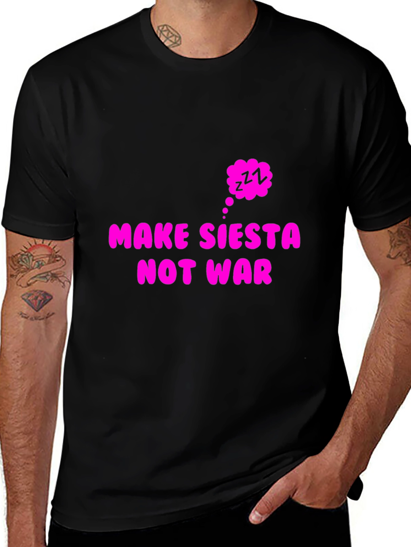 Make Siesta Not War Black T-Shirt