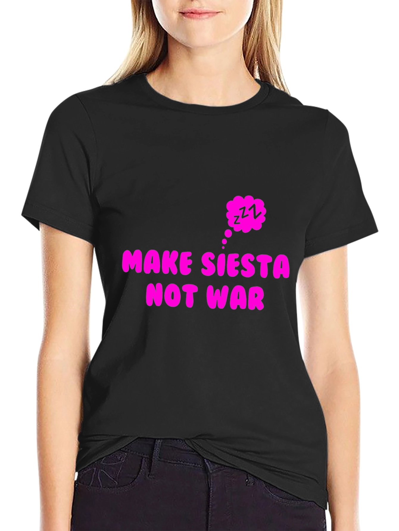 Make Siesta Not War Black T-Shirt