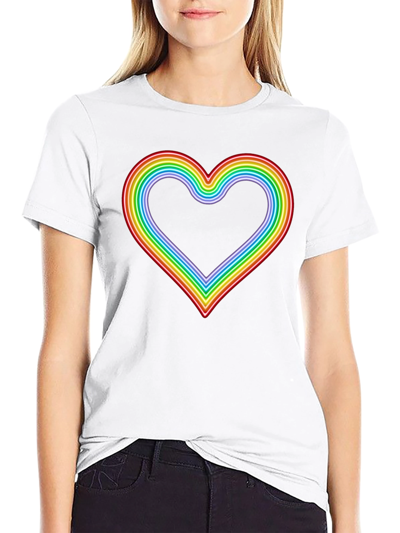 Rainbow Heart Graphic Tee - Pride T-Shirt