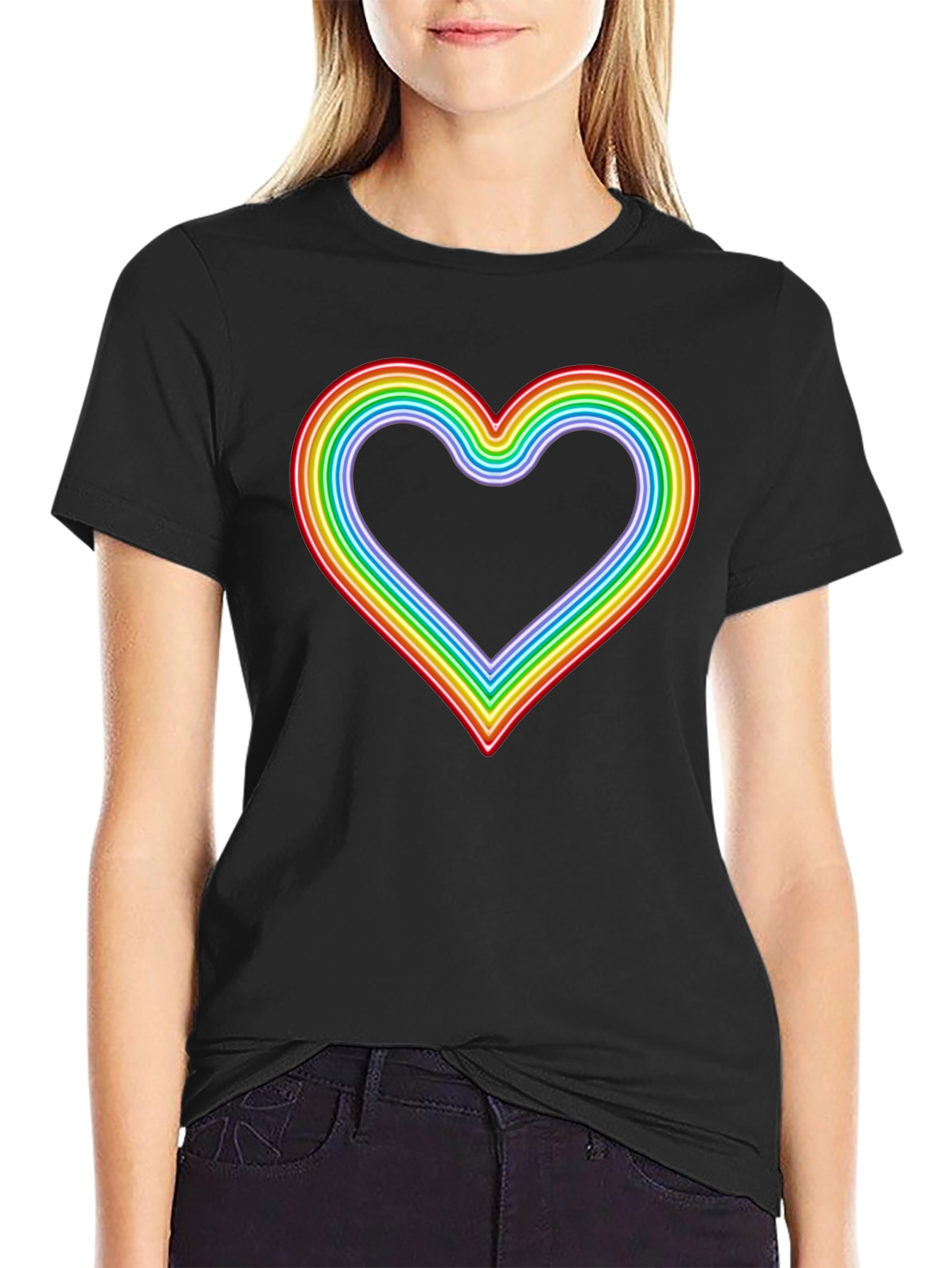 Rainbow Heart Graphic Tee - Pride T-Shirt