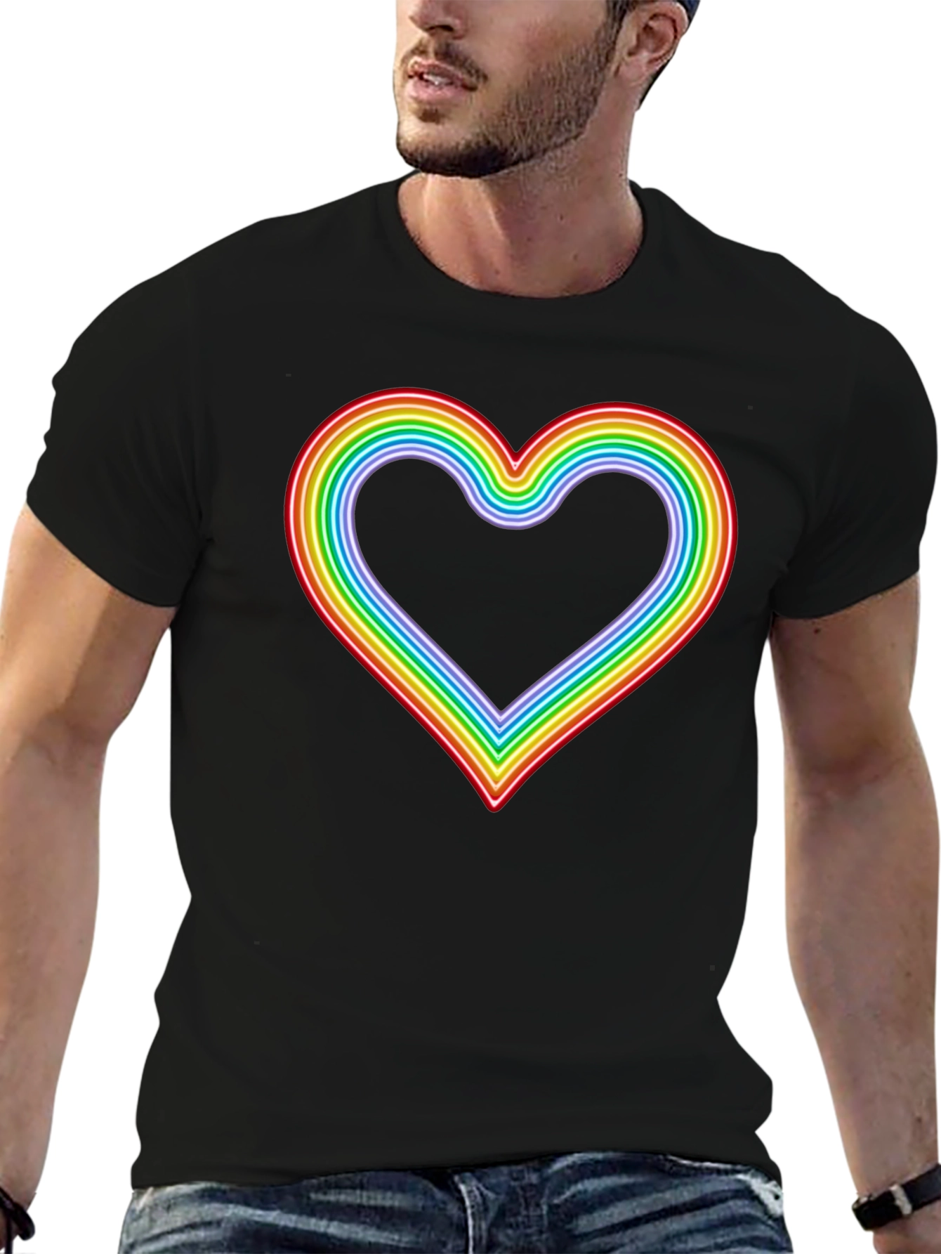 Rainbow Heart Graphic Tee - Pride T-Shirt