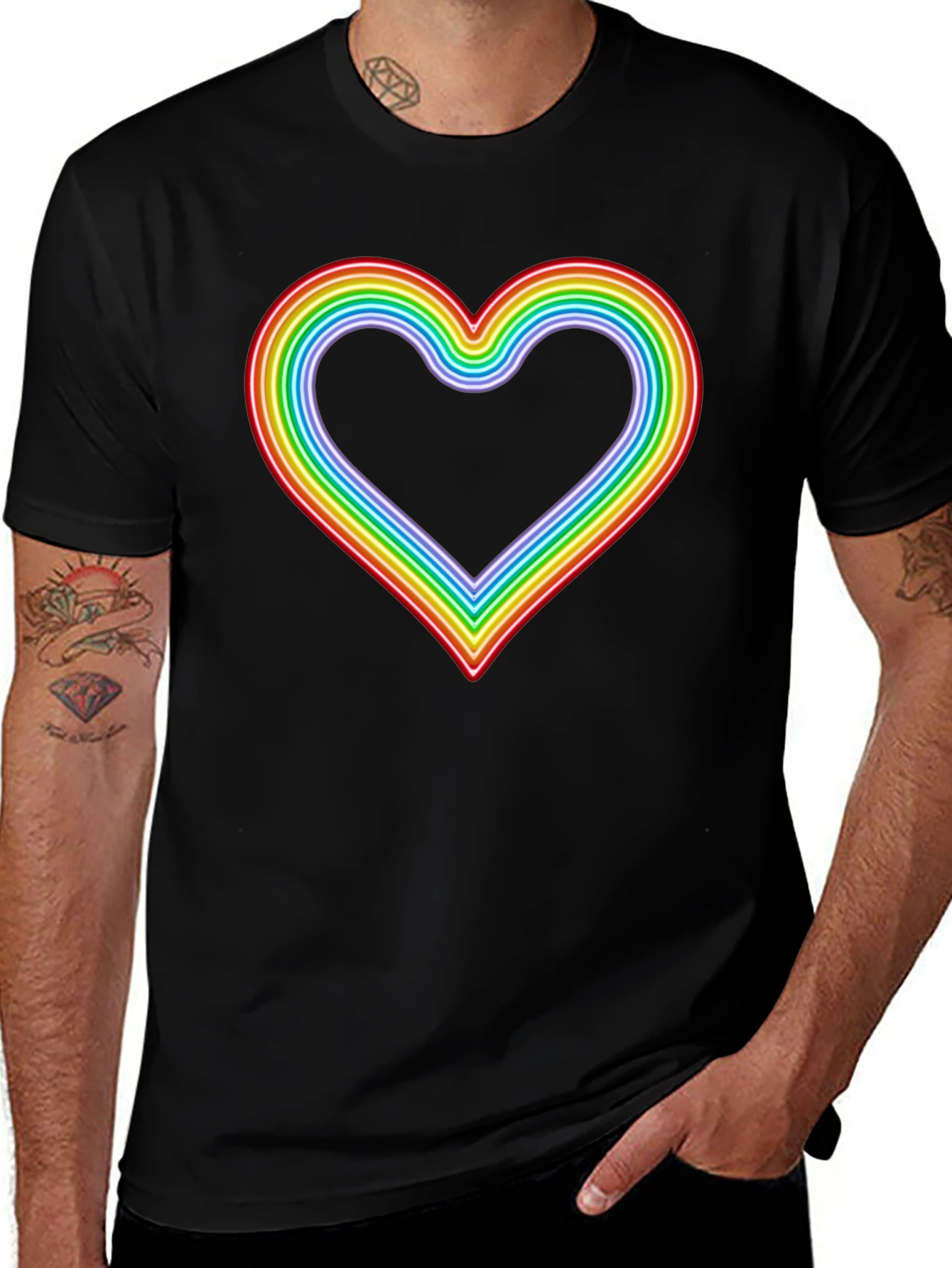 Rainbow Heart Graphic Tee - Pride T-Shirt