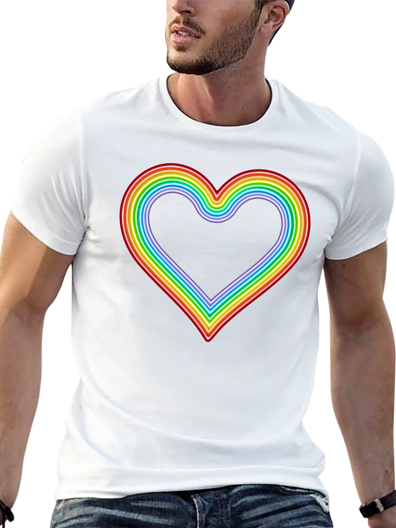 Rainbow Heart Graphic Tee - Pride T-Shirt