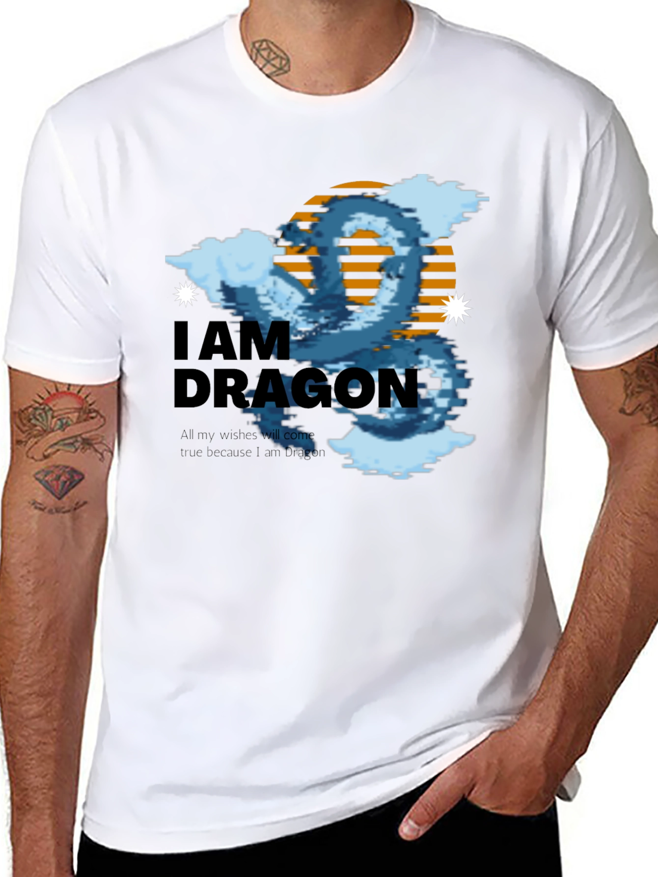 I Am Dragon Black Graphic Tee