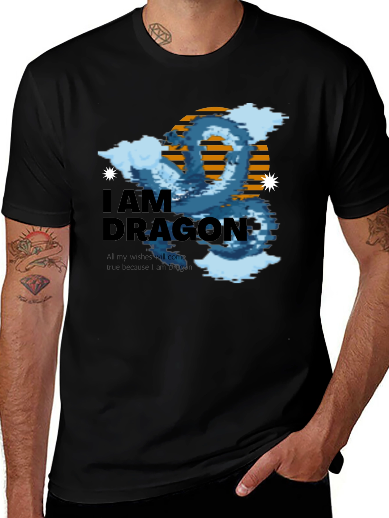 I Am Dragon Black Graphic Tee