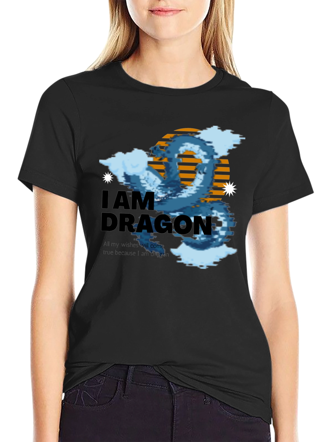 I Am Dragon Black Graphic Tee