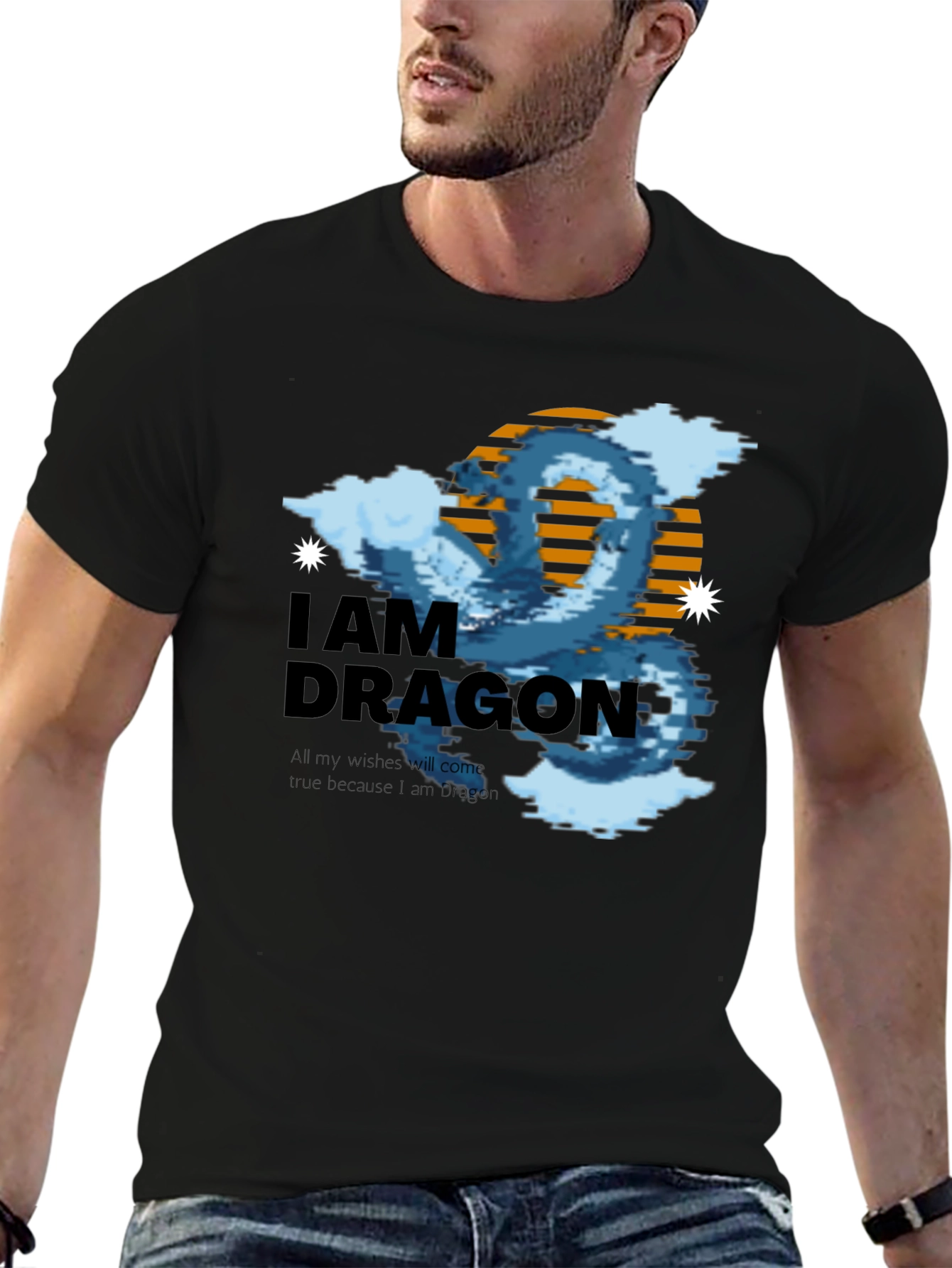 I Am Dragon Black Graphic Tee