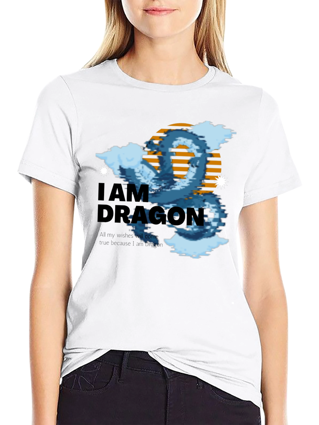 I Am Dragon Black Graphic Tee